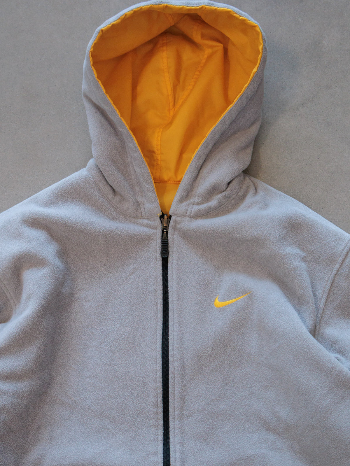 Vintage 90s Yellow & Grey Nike Reversible Jacket (L)