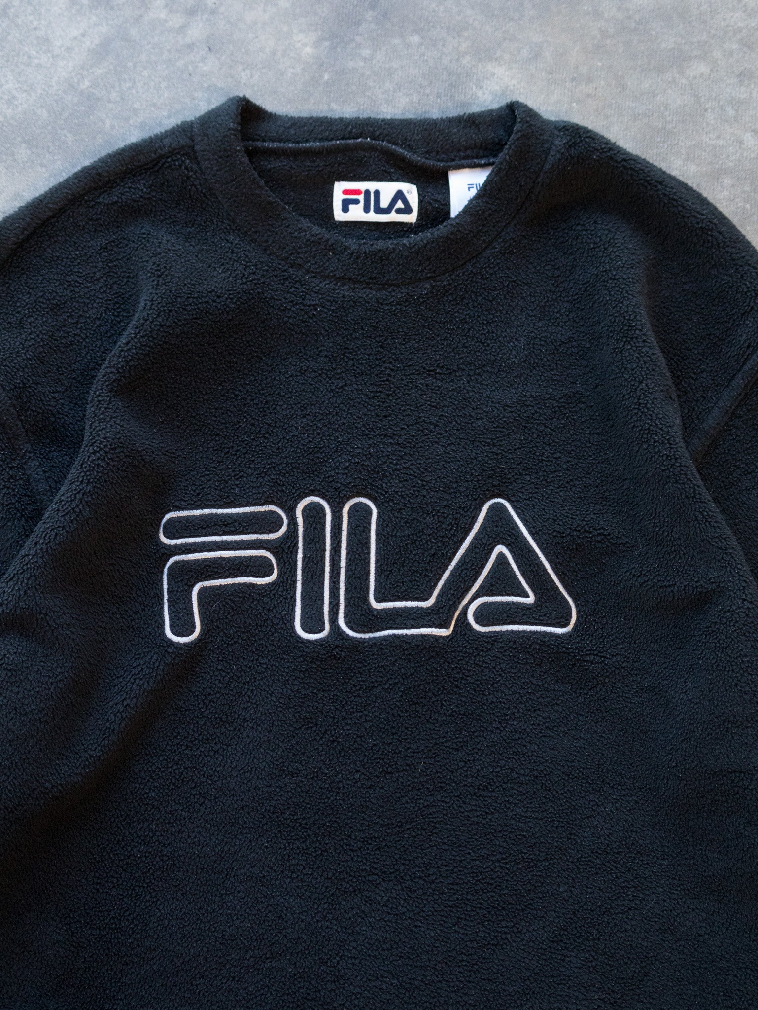 Vintage Black Fila Fleece Sweatshirt (M)