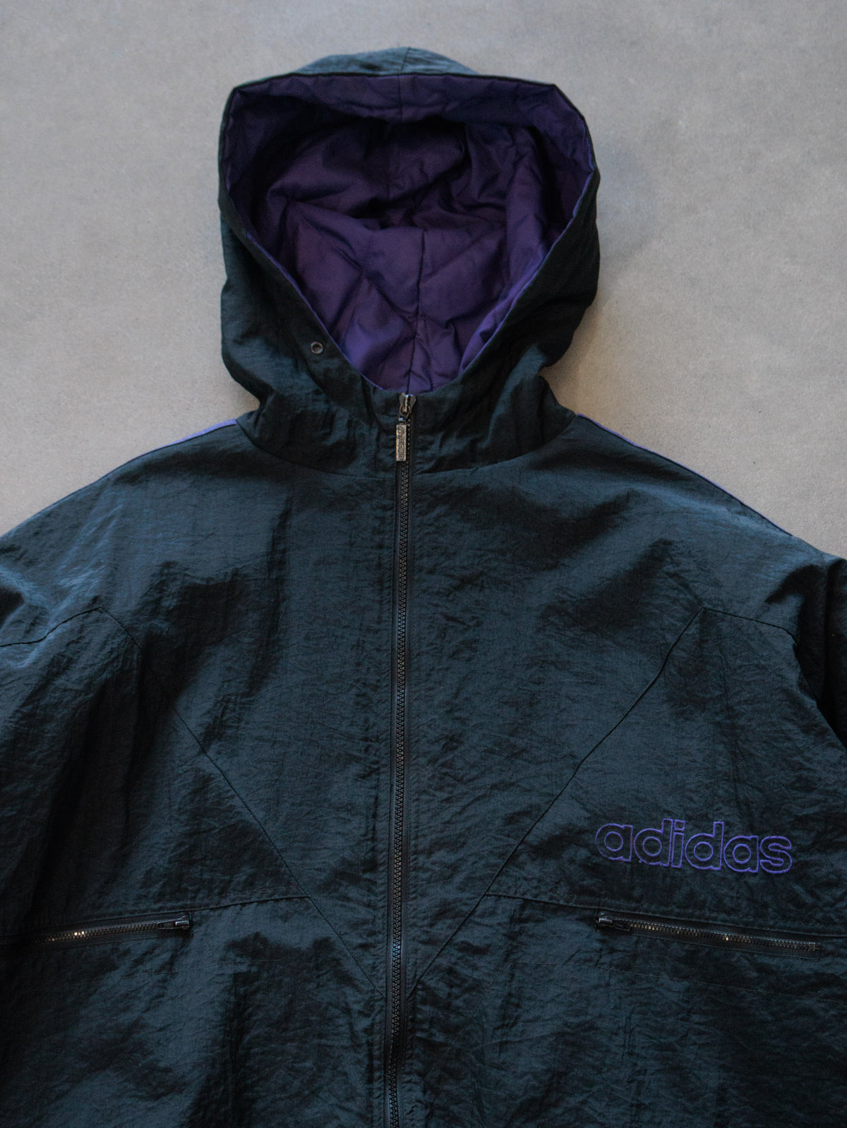 Vintage 90s Green Adidas Hooded Jacket (-)