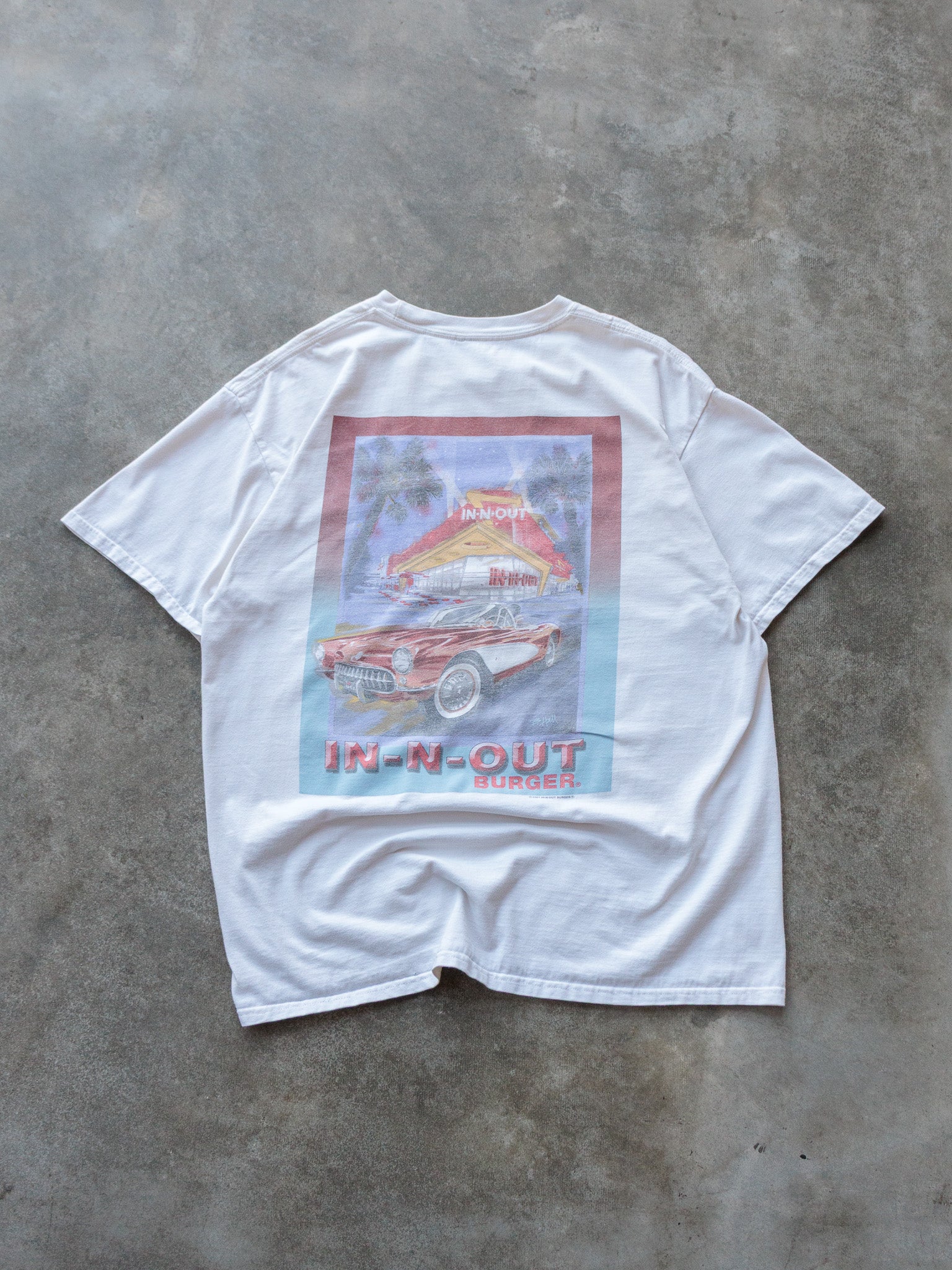 Vintage 2001 White In-N-Out Burger Fisherman's Wharf Tee (L)