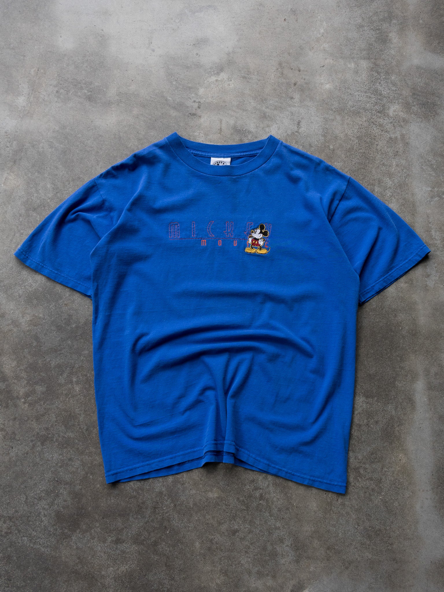 Vintage 90s Blue Mickey Mouse Spell Out Tee (M)