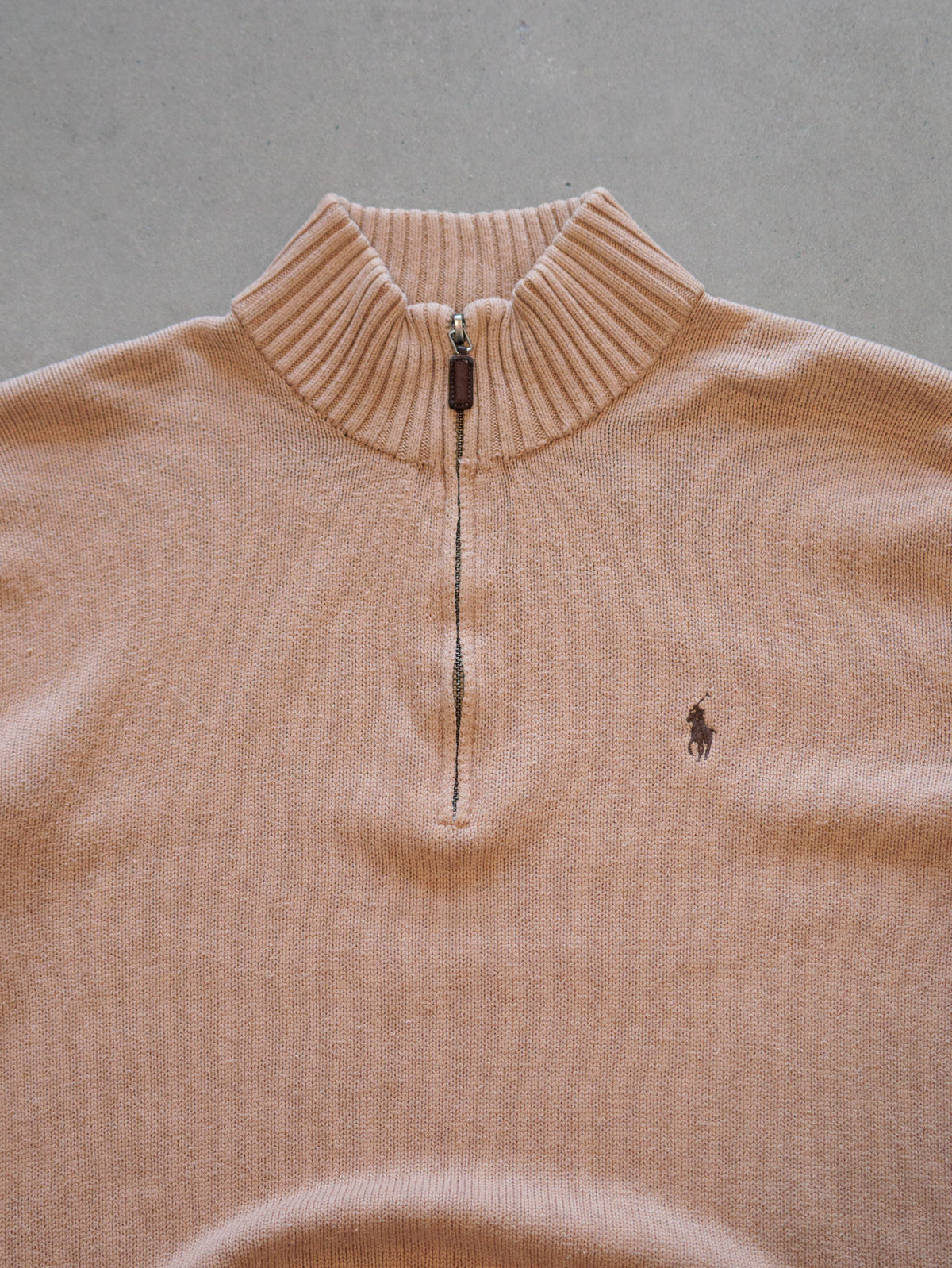 Vintage Pink Polo Ralph Lauren Knit Quarter Zip (L)