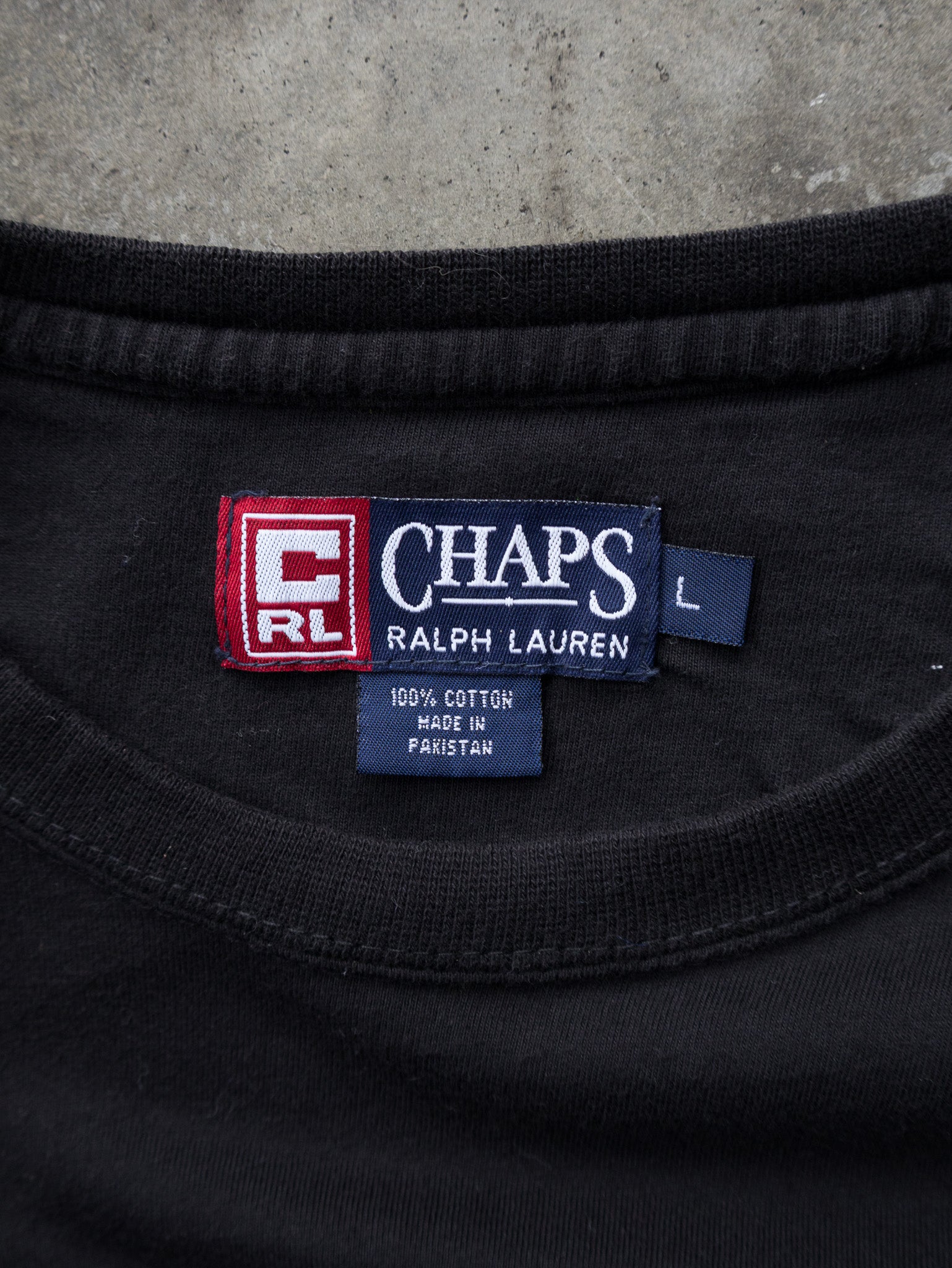 Vintage 90s Black Chaps Ralph Lauren Long Sleeve (L)