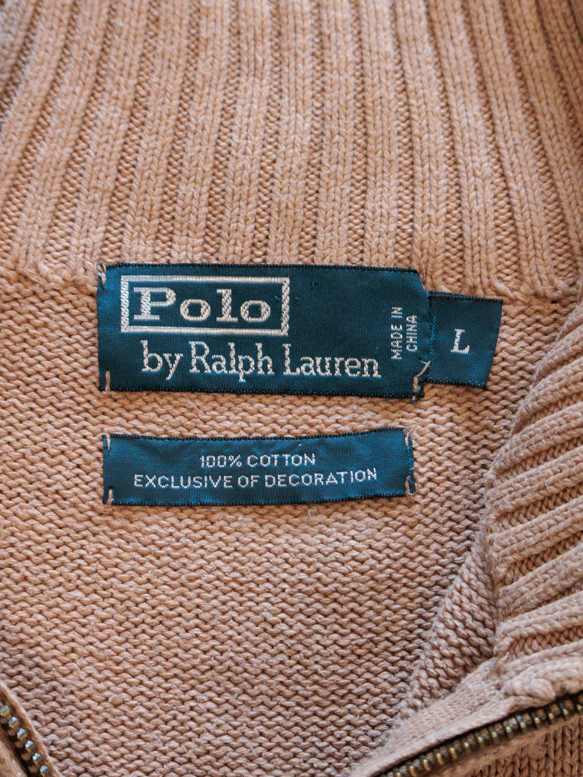Vintage Pink Polo Ralph Lauren Knit Quarter Zip (L)