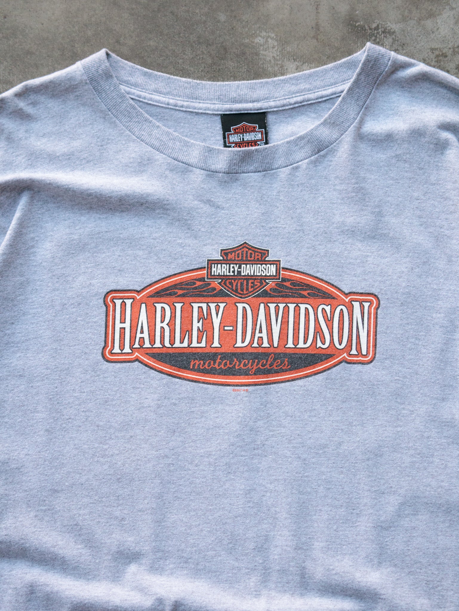 Vintage 2007 Grey Harley-Davidson Boston Massachusetts Long Sleeve (2XL)
