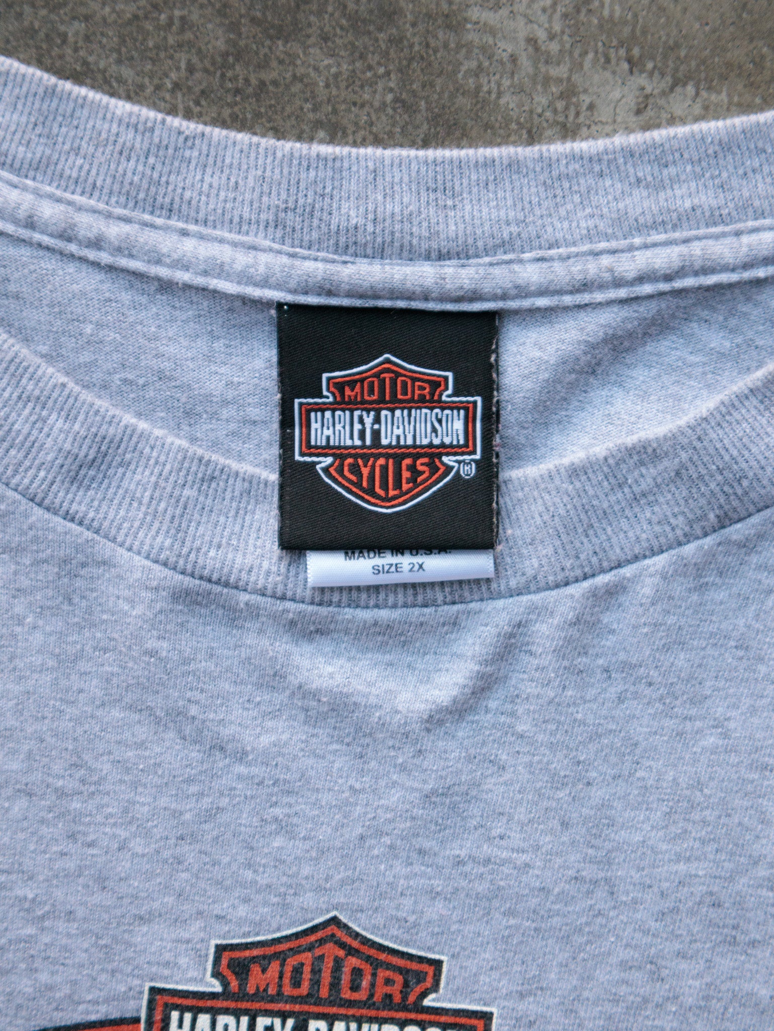 Vintage 2007 Grey Harley-Davidson Boston Massachusetts Long Sleeve (2XL)