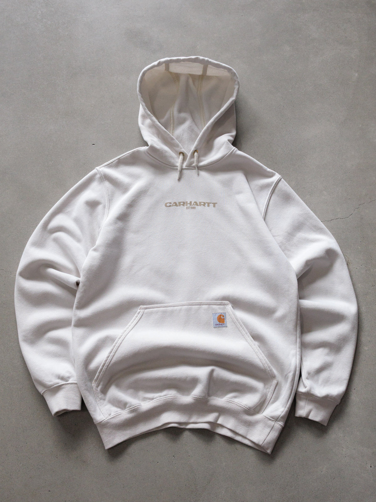 Vintage Beige Carhartt Hoodie (S)