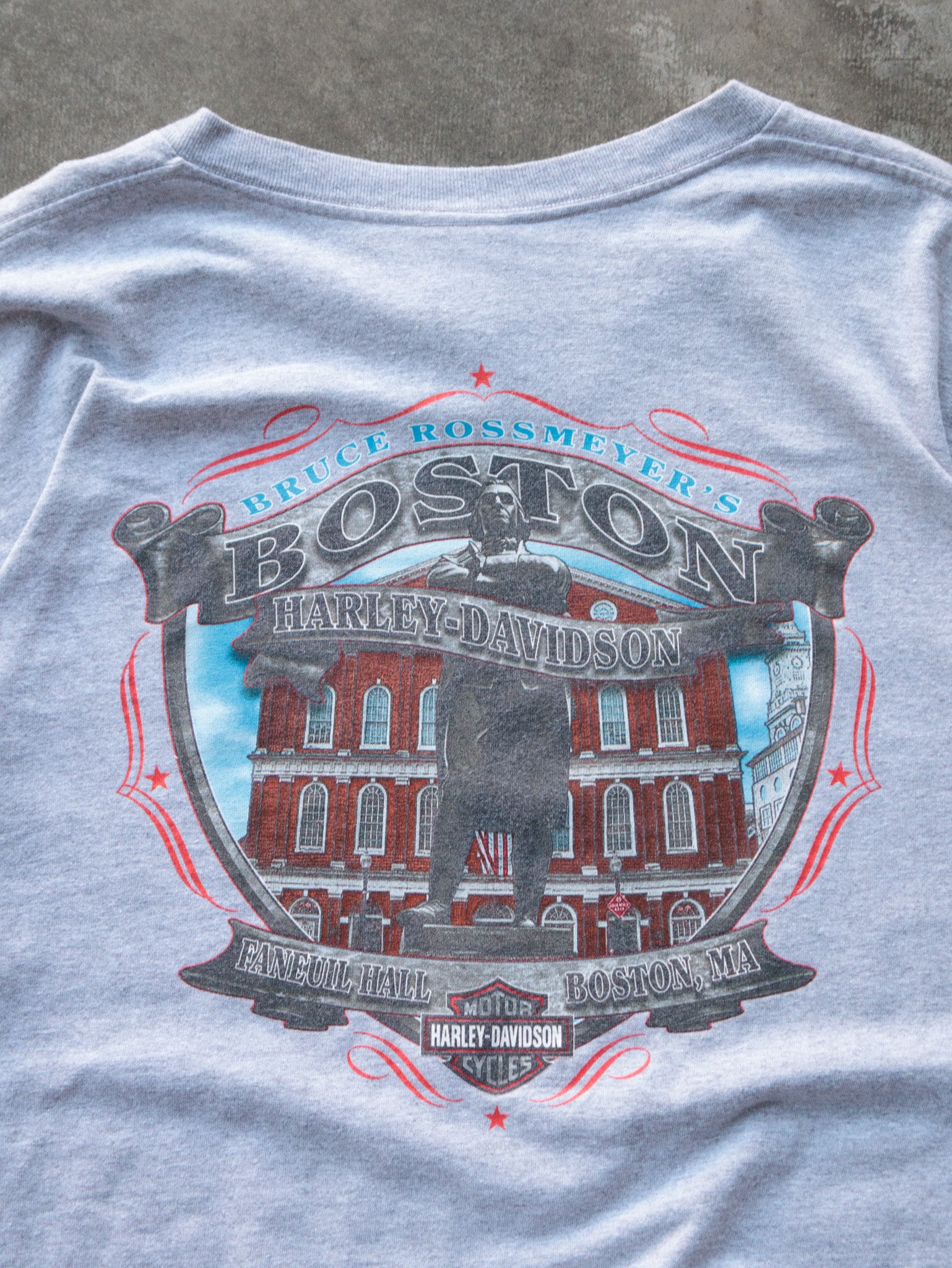 Vintage 2007 Grey Harley-Davidson Boston Massachusetts Long Sleeve (2XL)