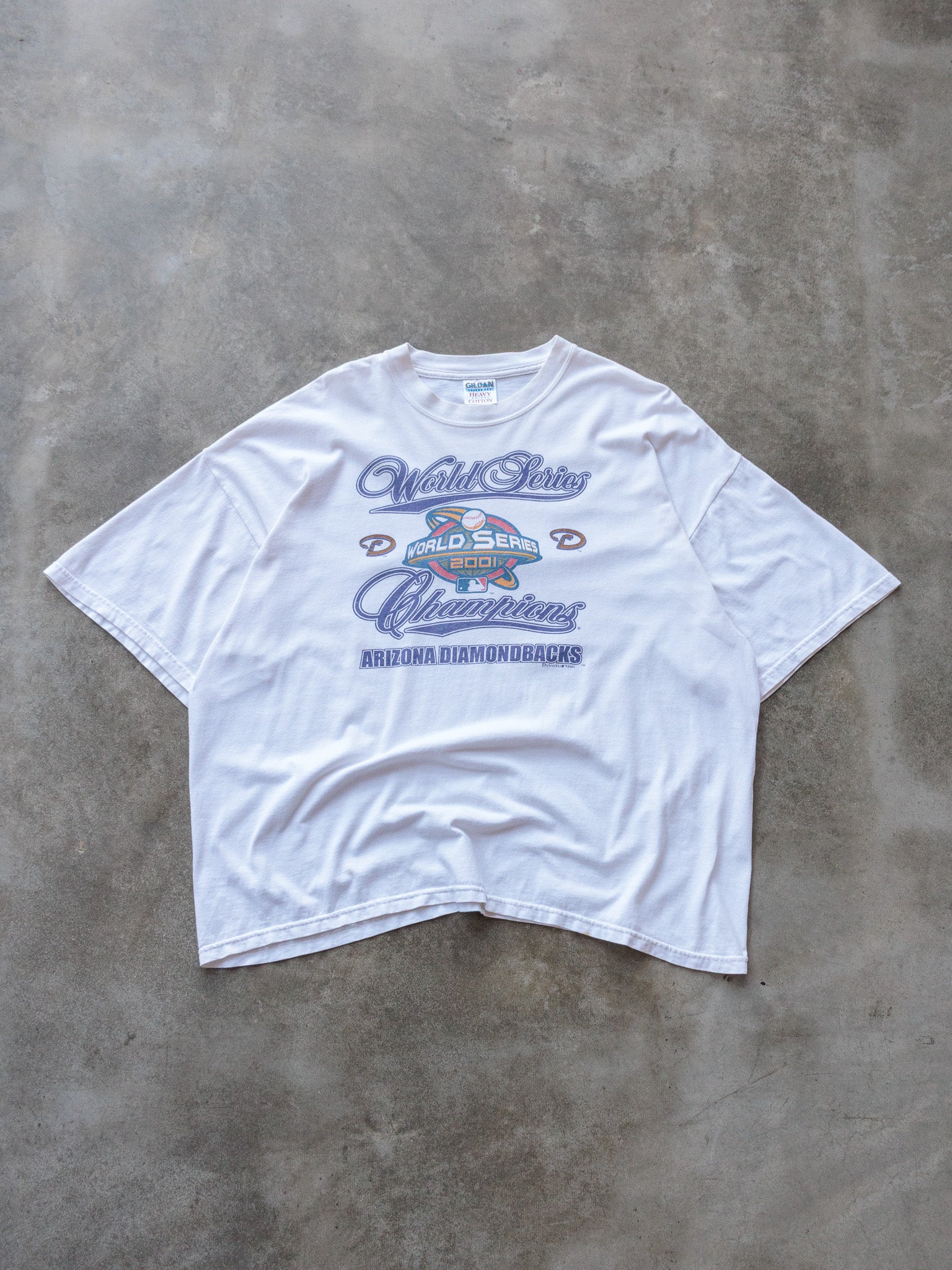 Vintage 2001 White Arizona Diamondbacks World Series Champions Tee (2XL)