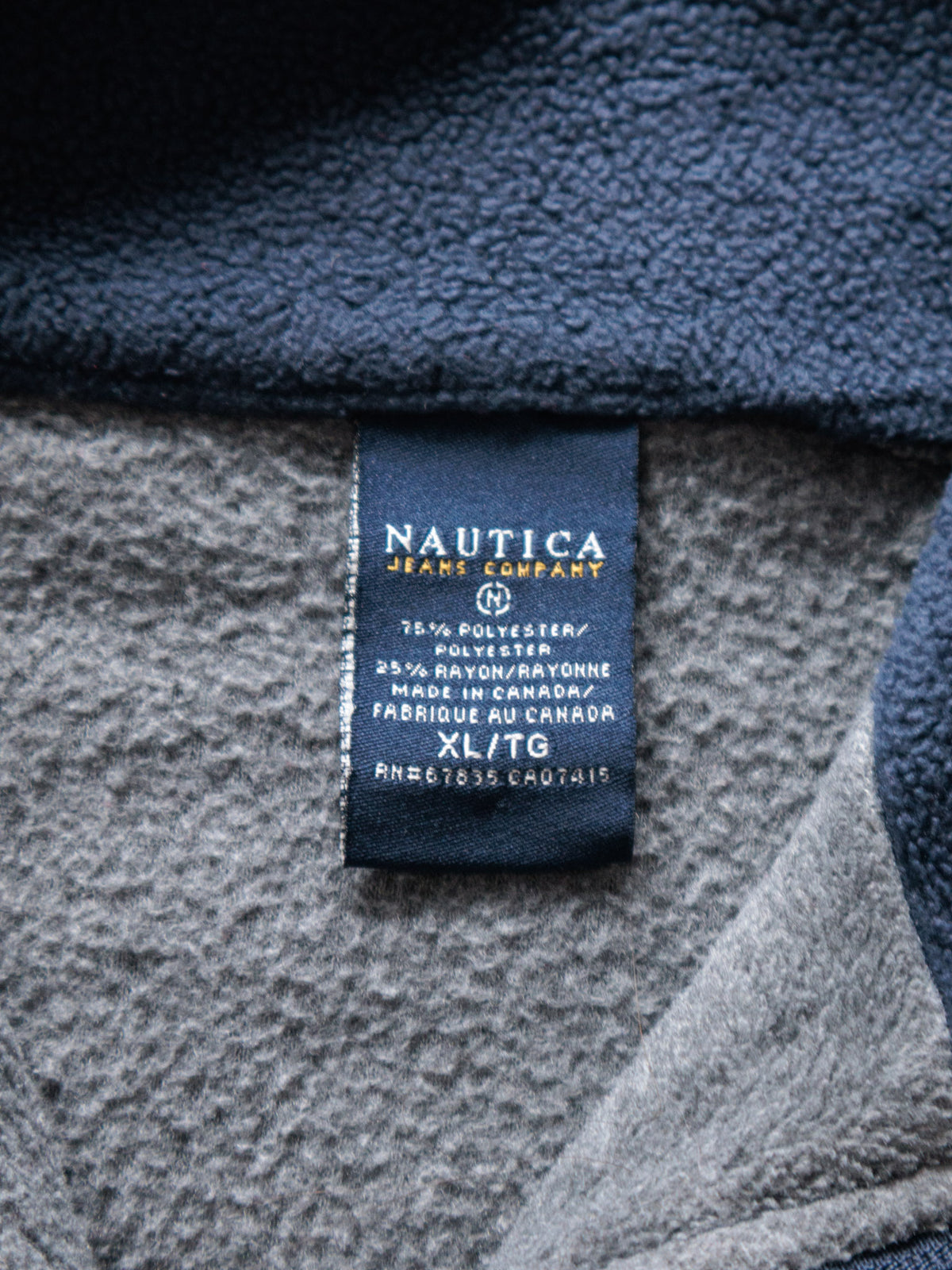 Vintage Grey Nautica Jeans Co. Fleece Quarter Zip (XL)