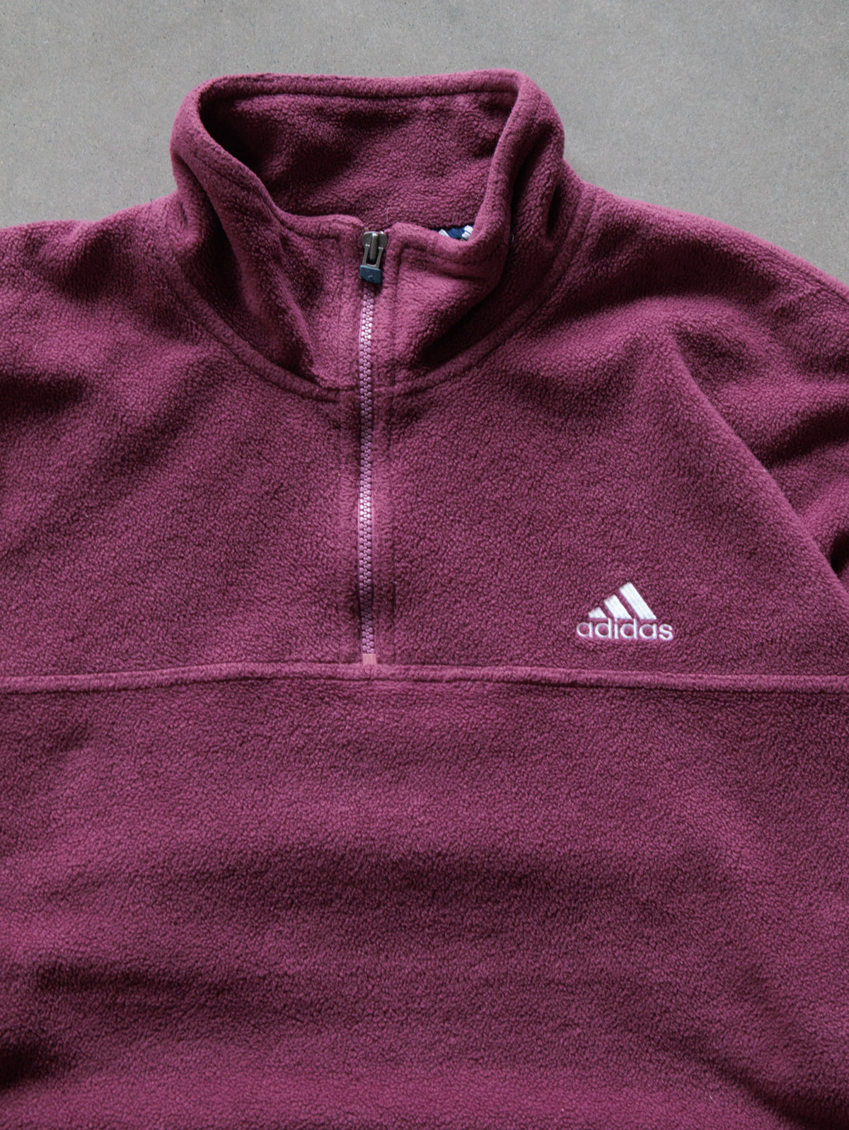 Vintage 90s Purple Adidas Fleece Quarter Zip (L)