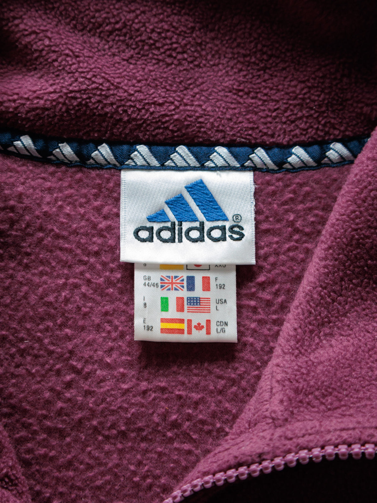Vintage 90s Purple Adidas Fleece Quarter Zip (L)