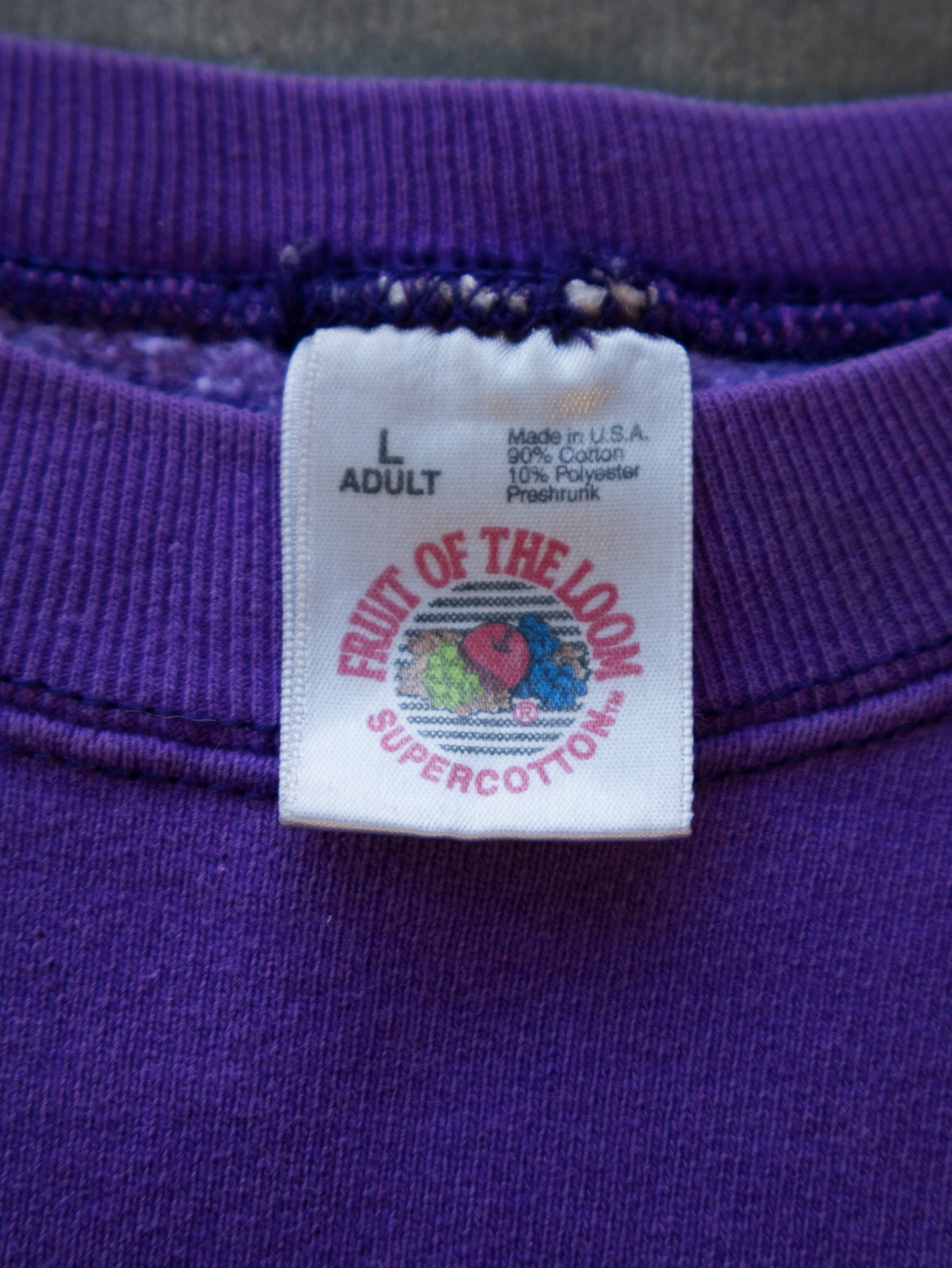 Vintage Purple Fruit of the Loom Golf Sweatshirt (L)