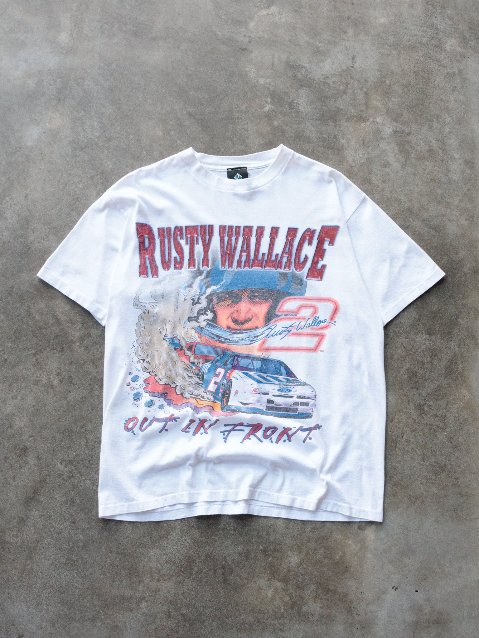 Vintage 1997 White Rusty Wallace Tee (L)
