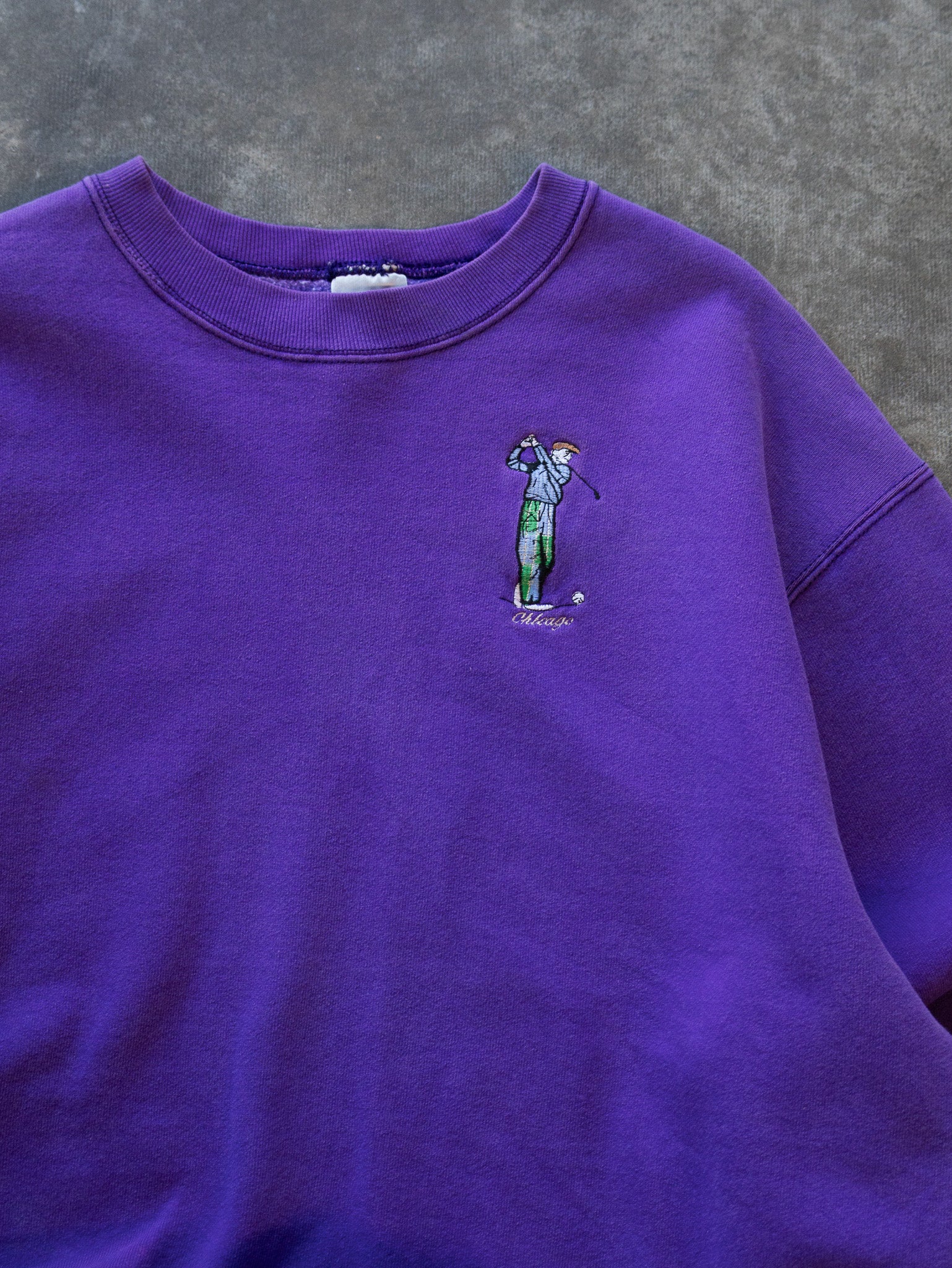 Vintage Purple Fruit of the Loom Golf Sweatshirt (L)