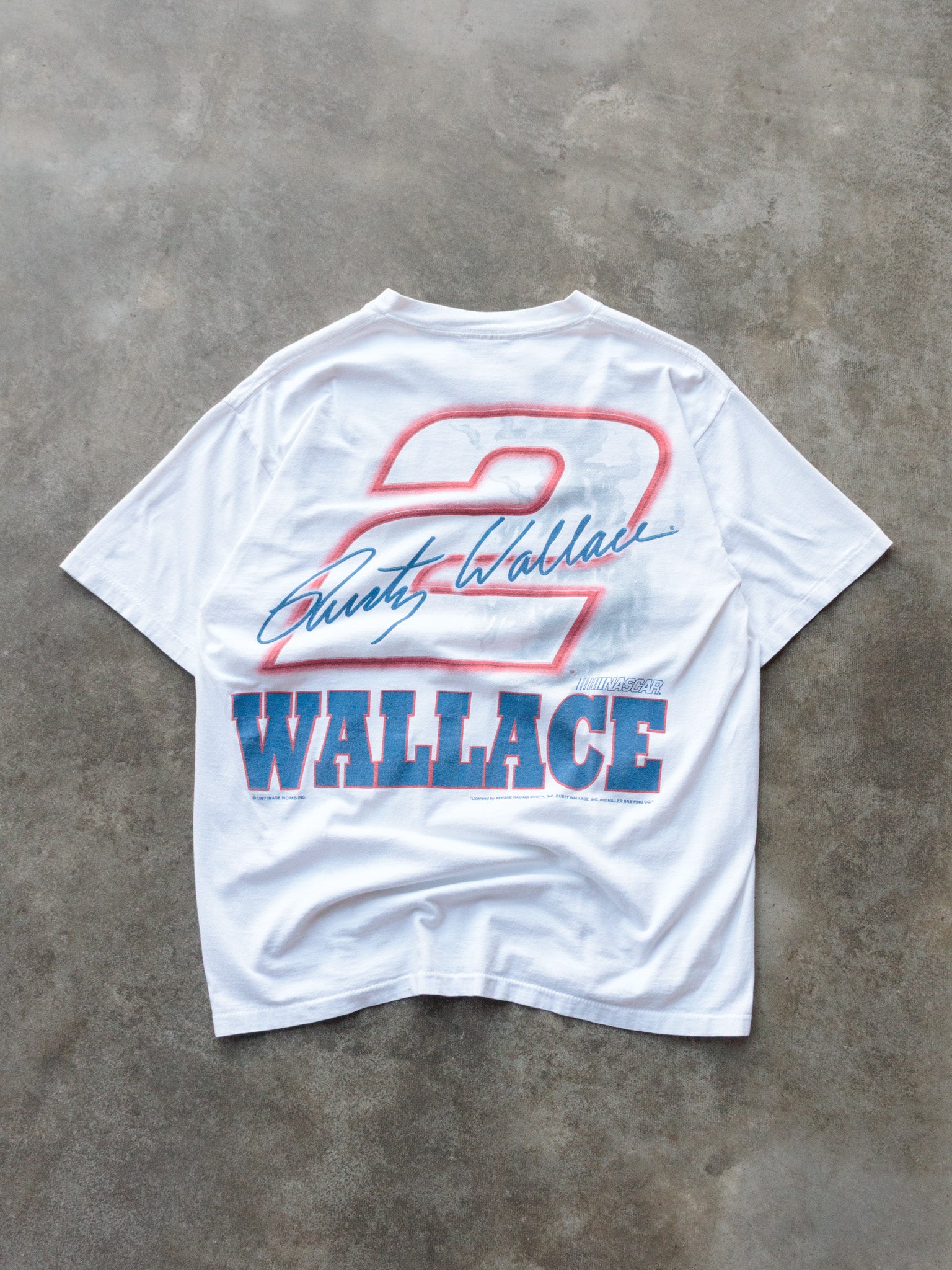 Vintage 1997 White Rusty Wallace Tee (L)
