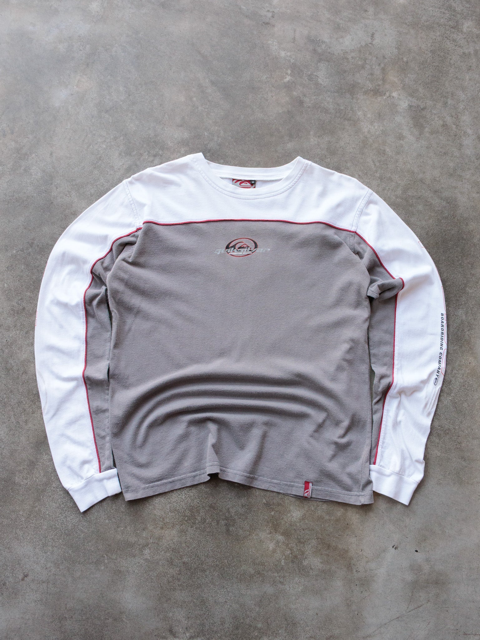 Vintage 00s Grey Quiksilver Long Sleeve Tee (M)