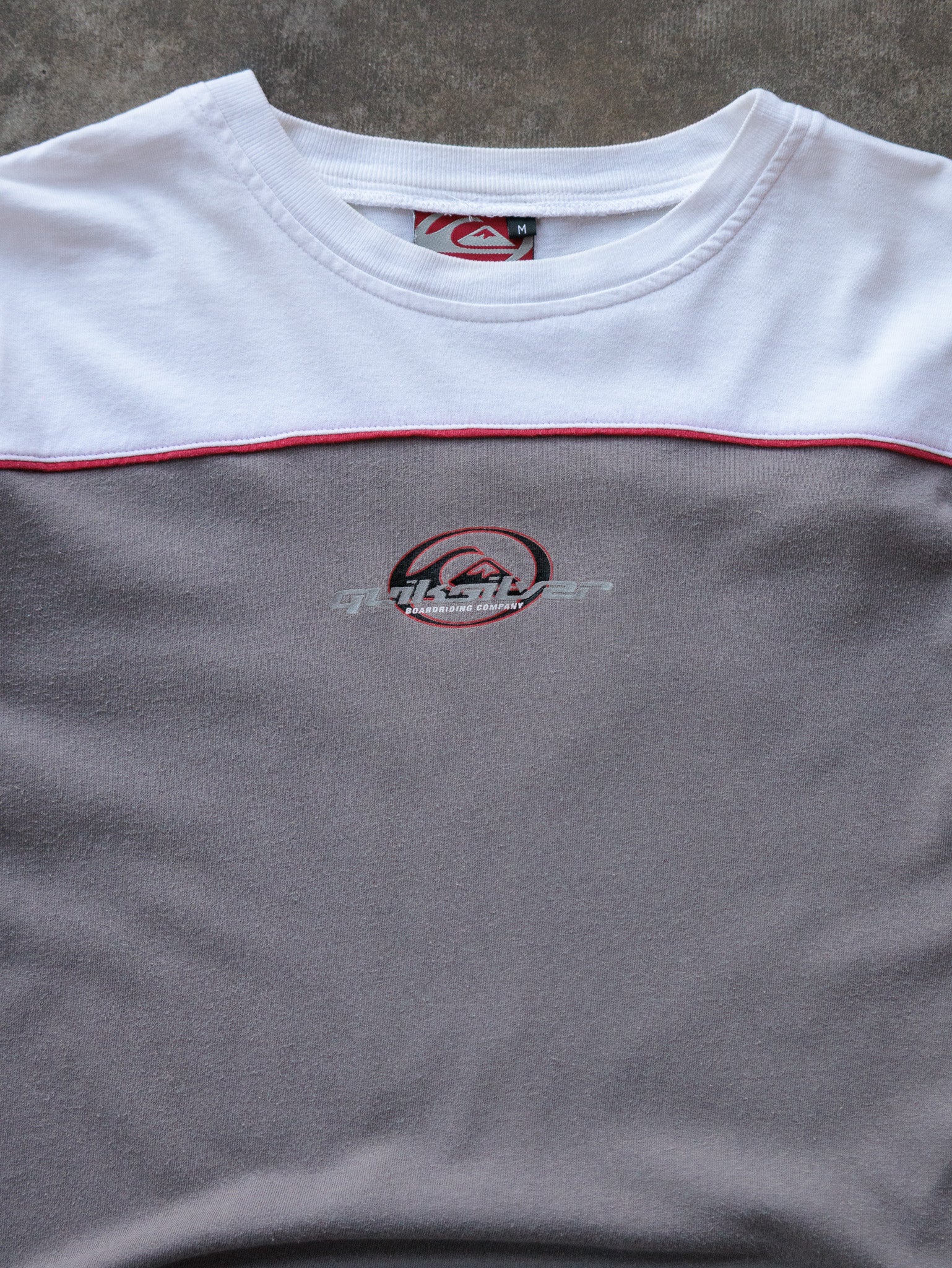 Vintage 00s Grey Quiksilver Long Sleeve Tee (M)