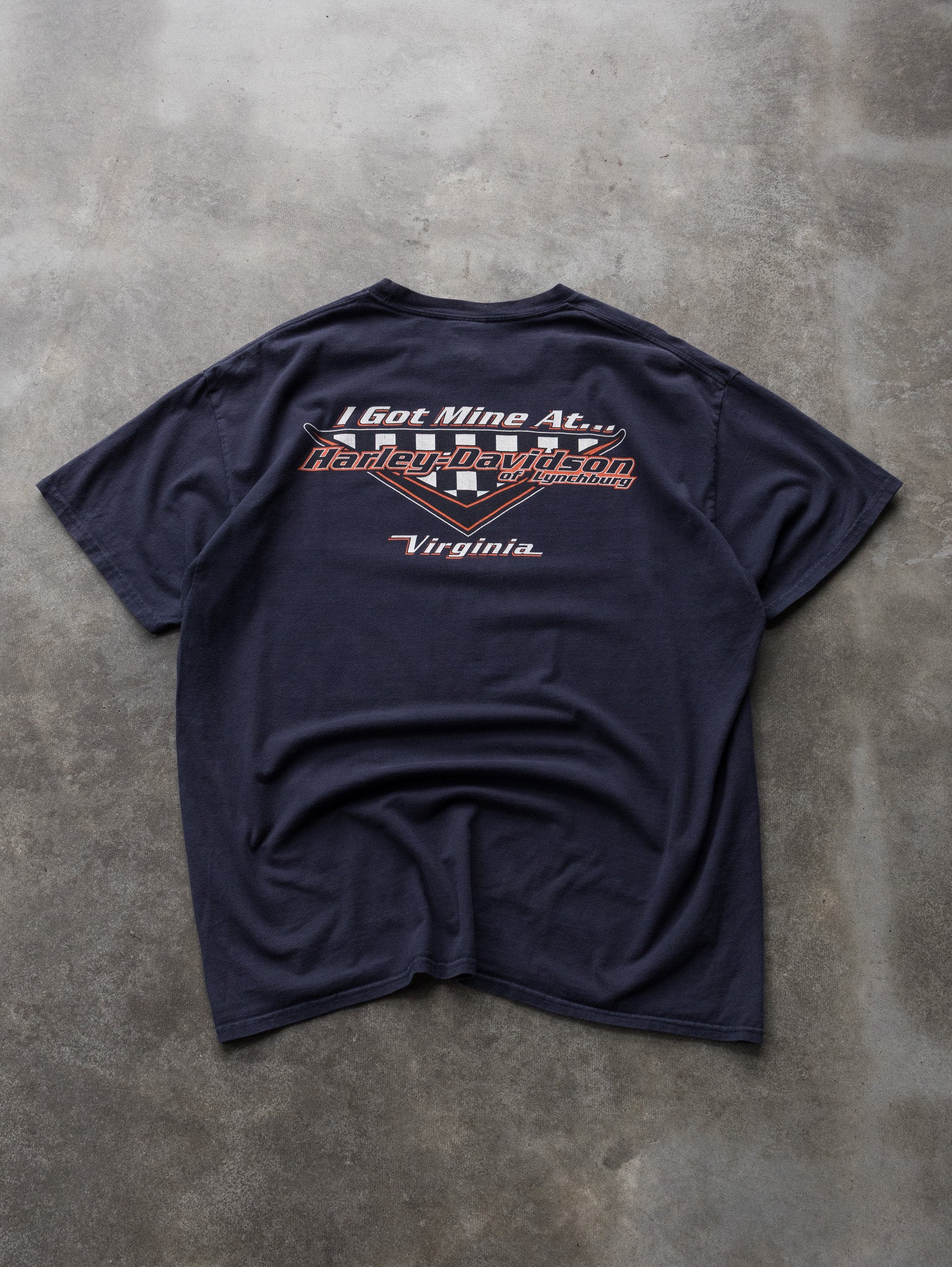 Vintage Navy Harley-Davidson Lynchburg Virginia Tee (XL)