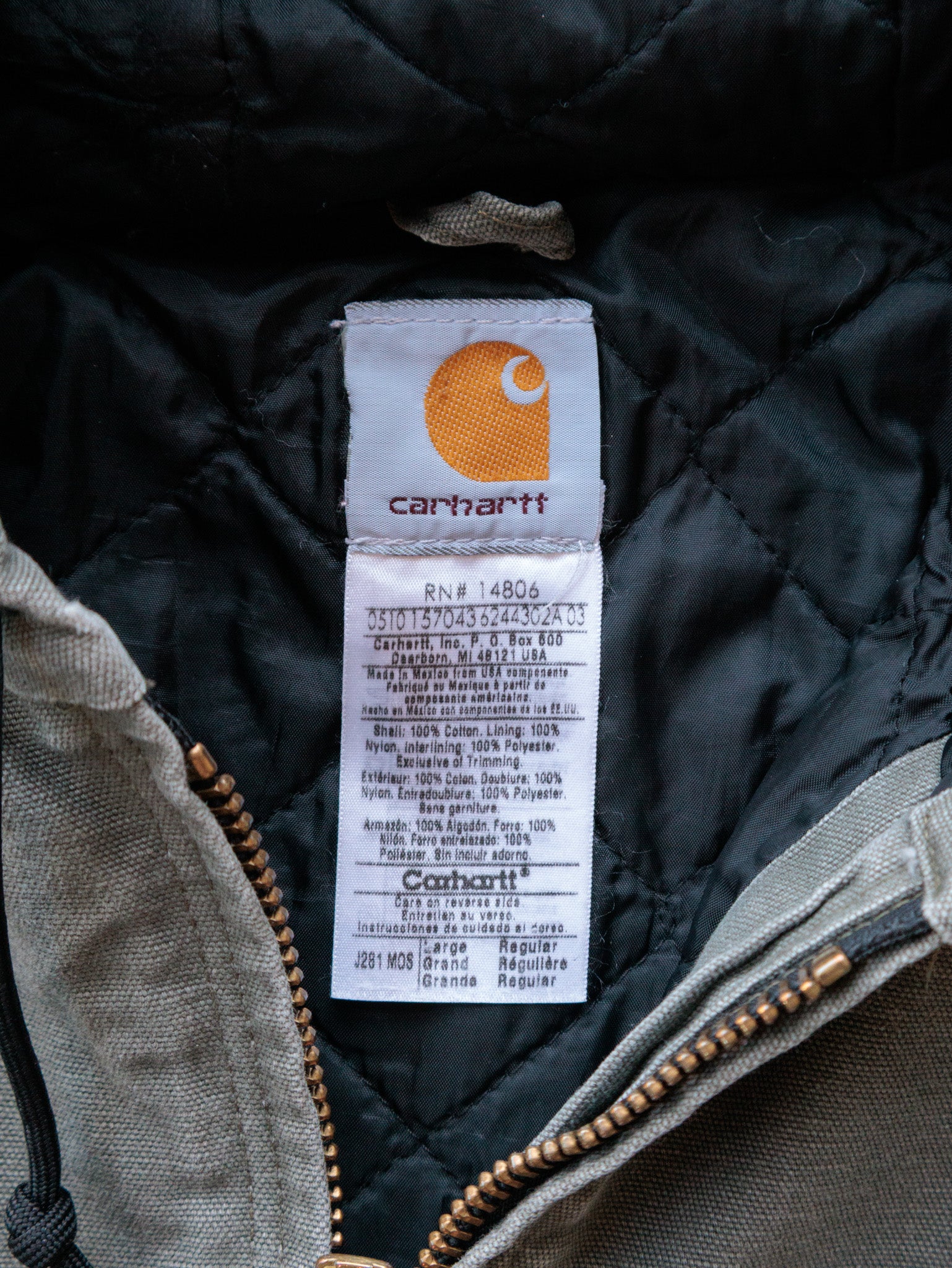Vintage 2003 Carhartt J281 MOS 'Moss Green' Active Jacket (L)