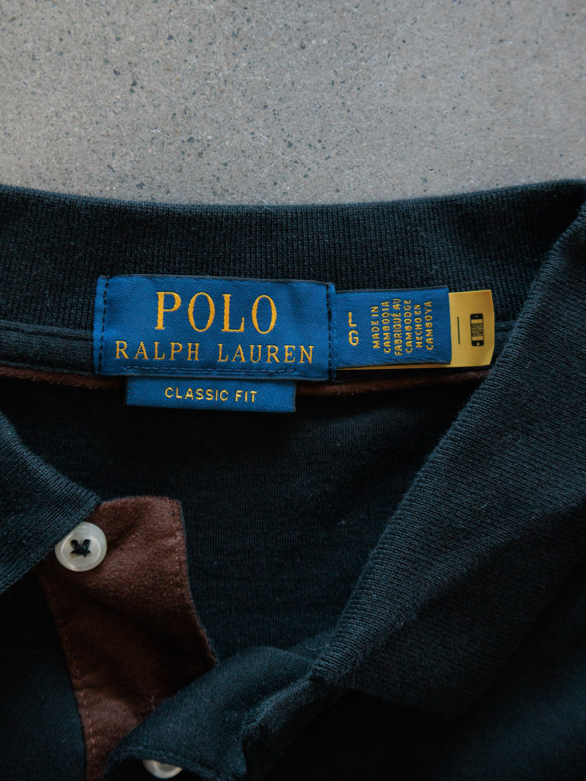 Vintage Green Polo Ralph Lauren Long Sleeve Polo Shirt (L)