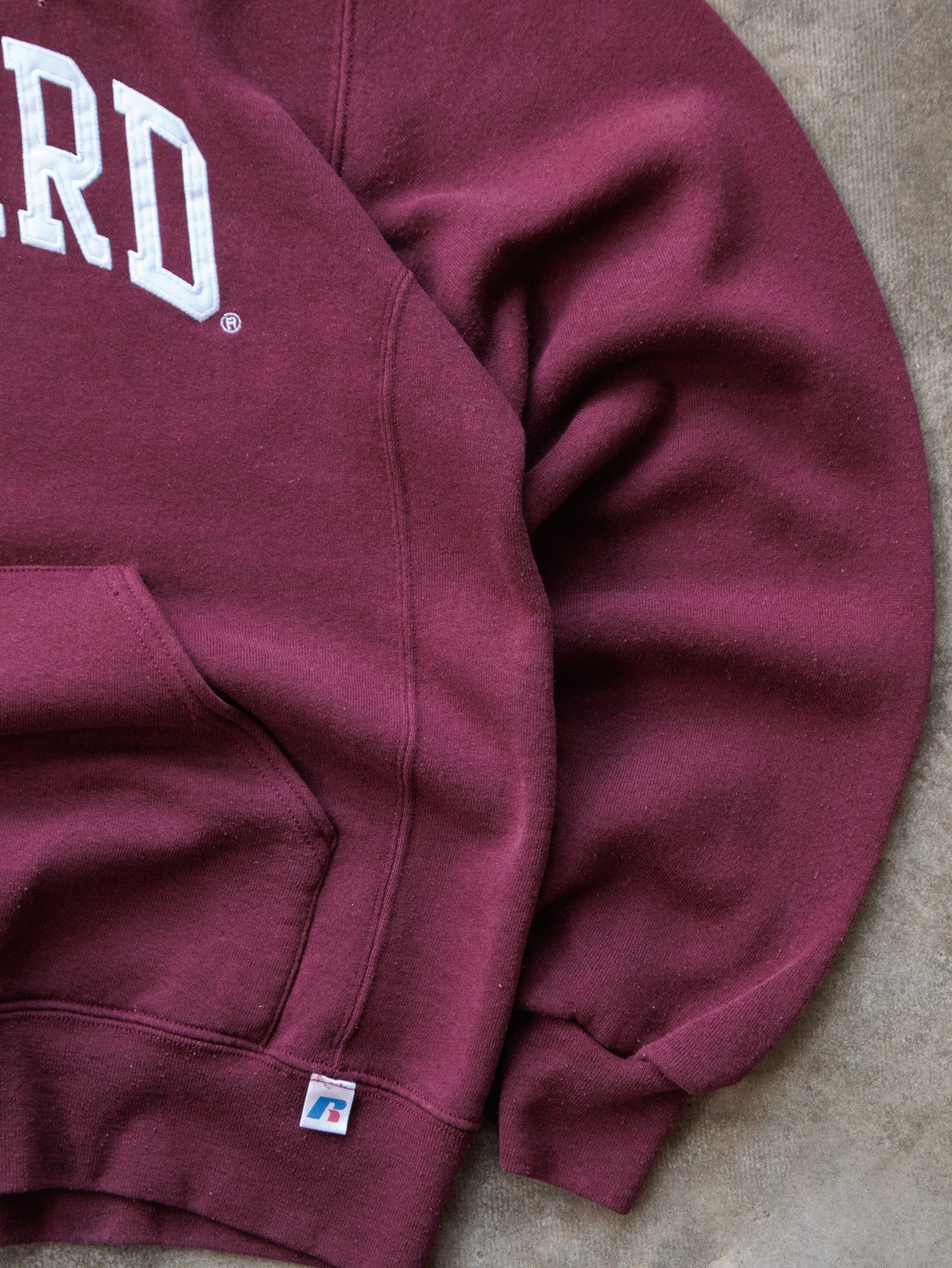 Vintage 00s Maroon Harvard Russell Athletic Hoodie (S)