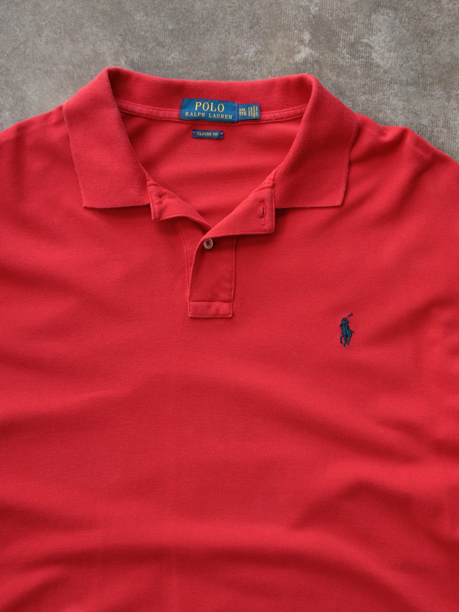 Vintage Red Polo Ralph Lauren Long Sleeve Polo Shirt (2XL)
