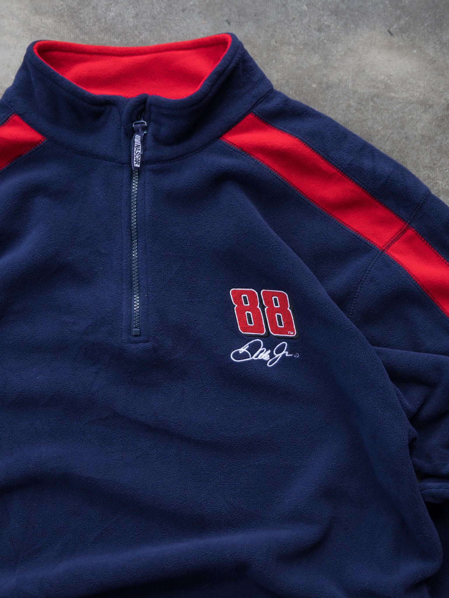 Vintage Dale Jr. NASCAR Quarter Zip Fleece Sweatshirt (XL)