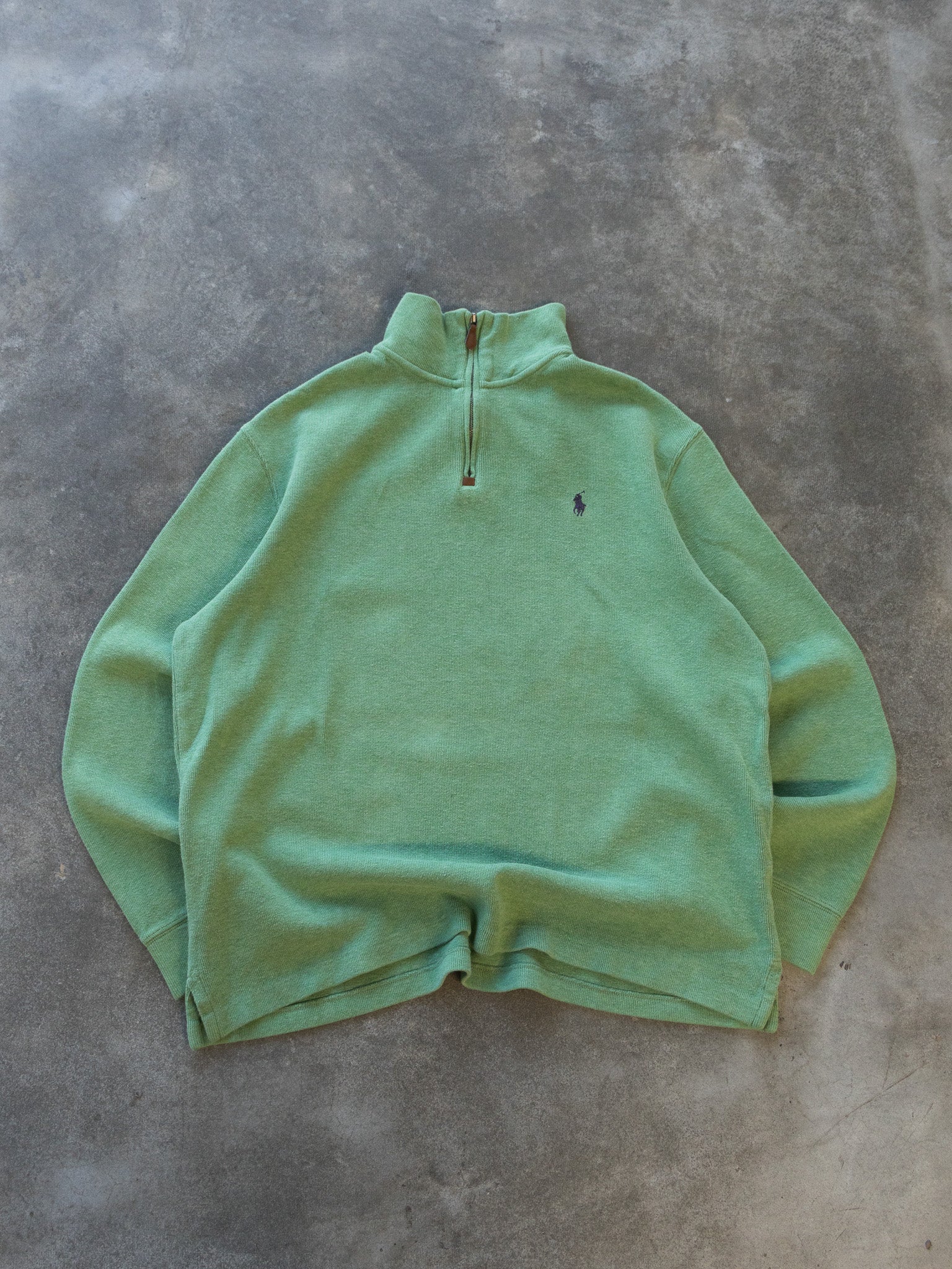 Vintage Green Polo Ralph Lauren Quarter Zip Knit (L)