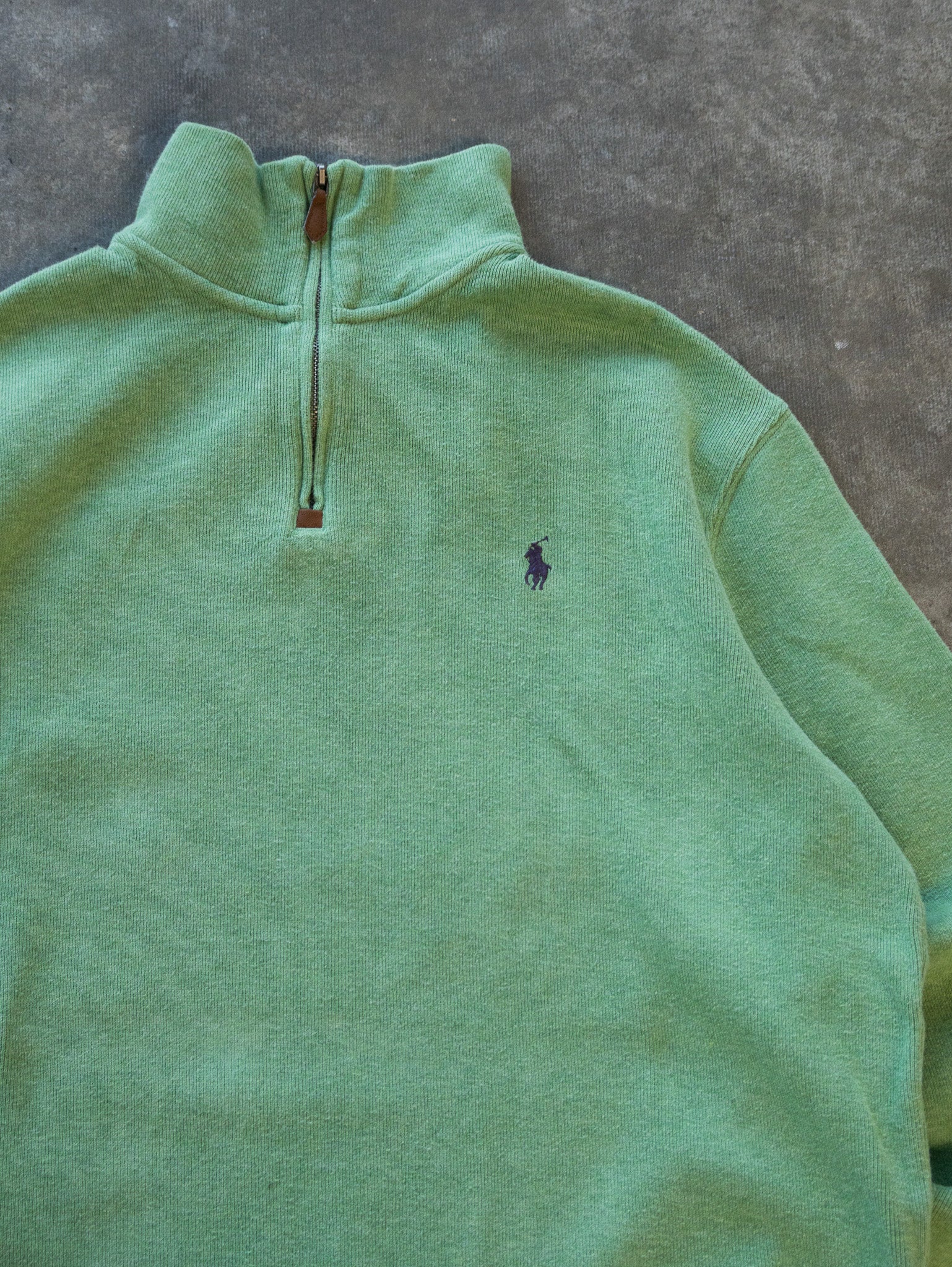 Vintage Green Polo Ralph Lauren Quarter Zip Knit (L)