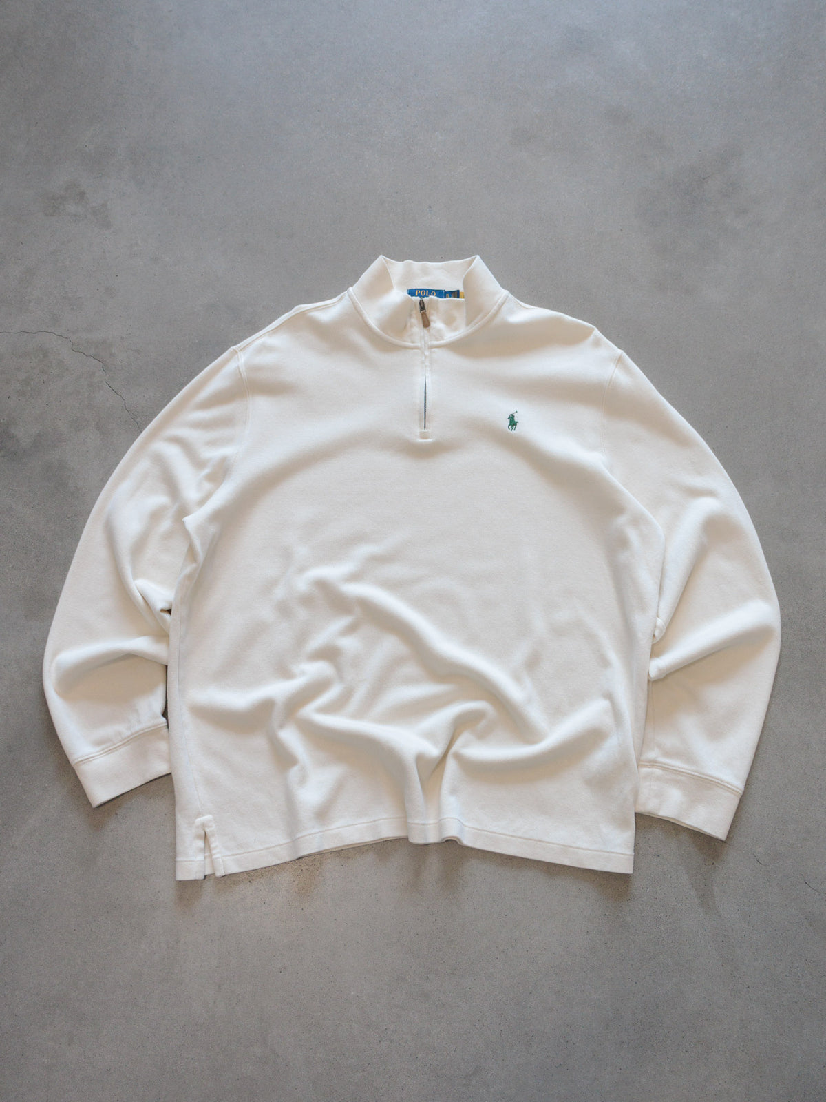 White Polo Ralph Lauren Knit Quarter Zip (XL)