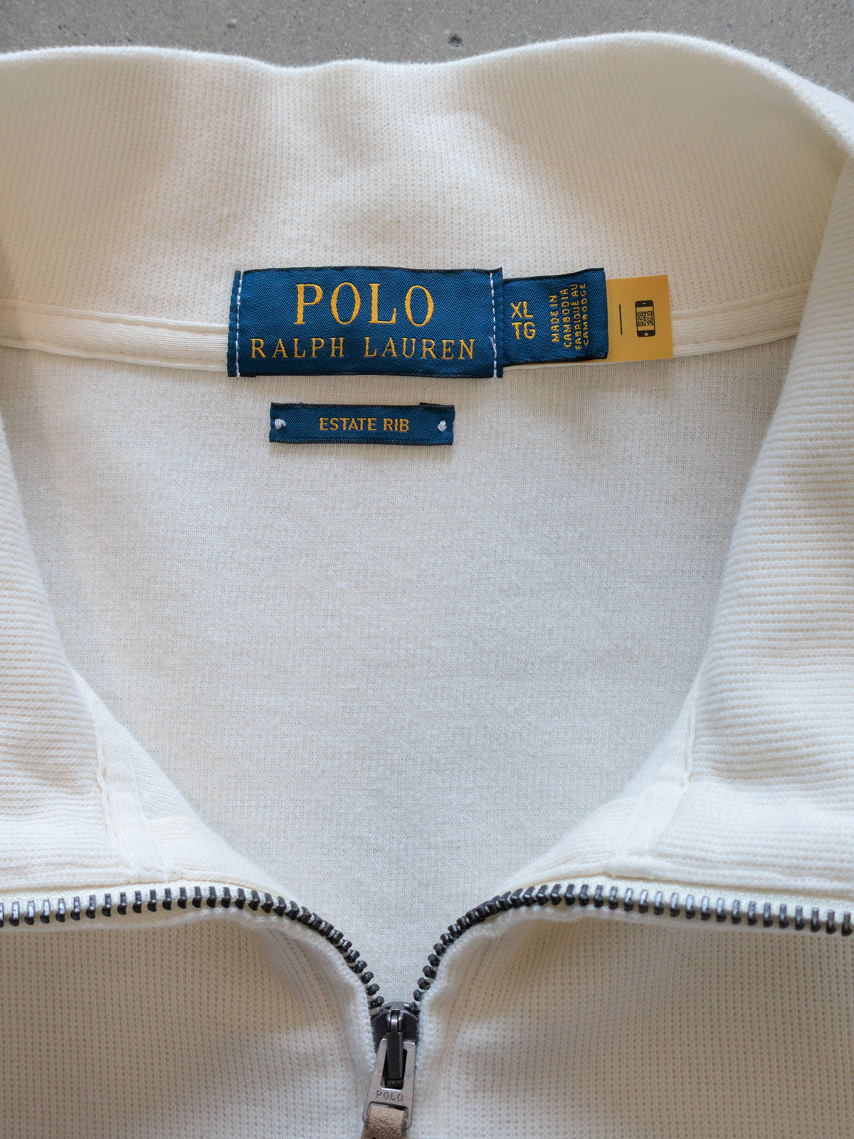 White Polo Ralph Lauren Knit Quarter Zip (XL)