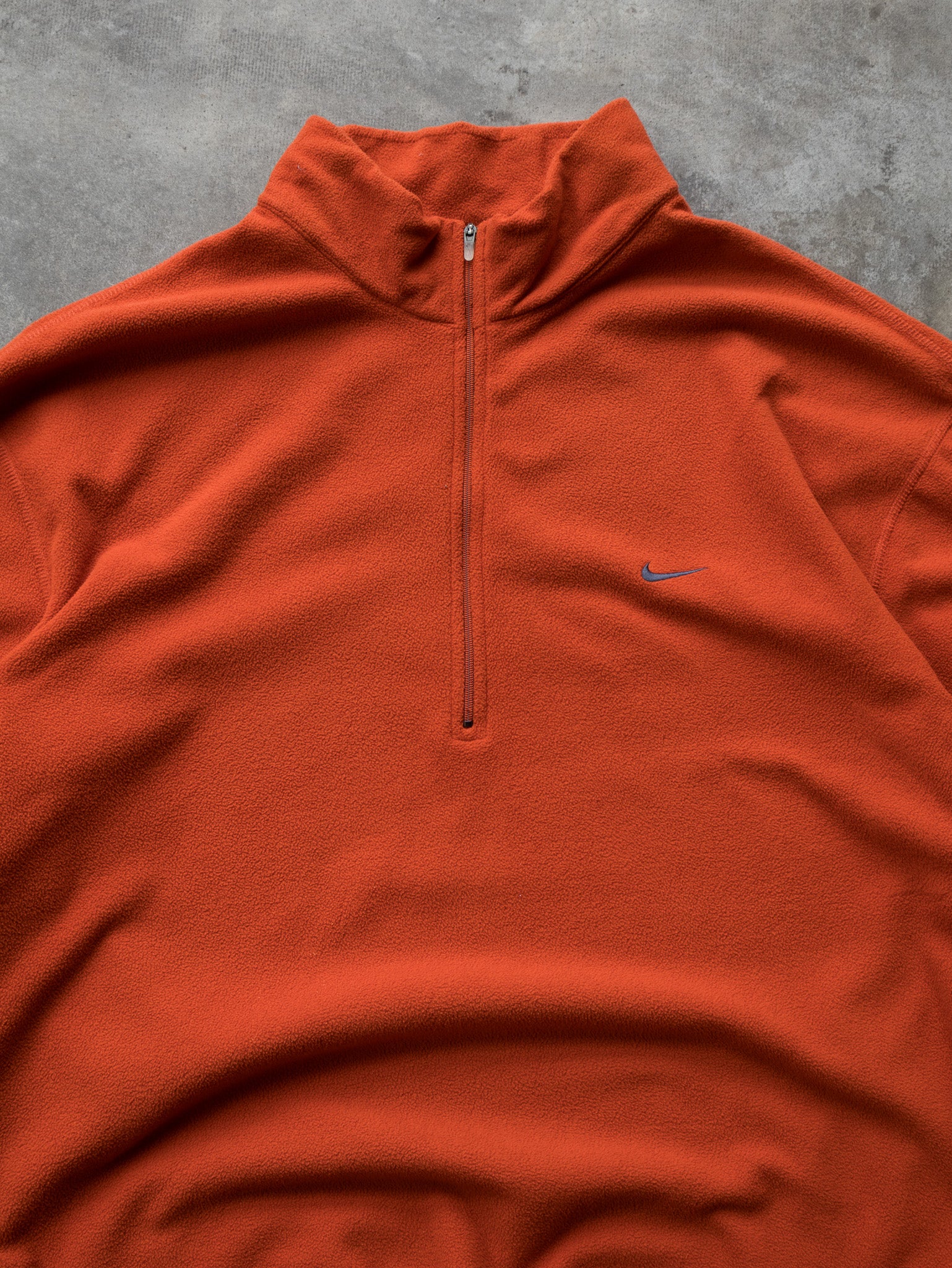 Vintage Orange Nike 1/4 Zip Fleece Sweatshirt (XL)