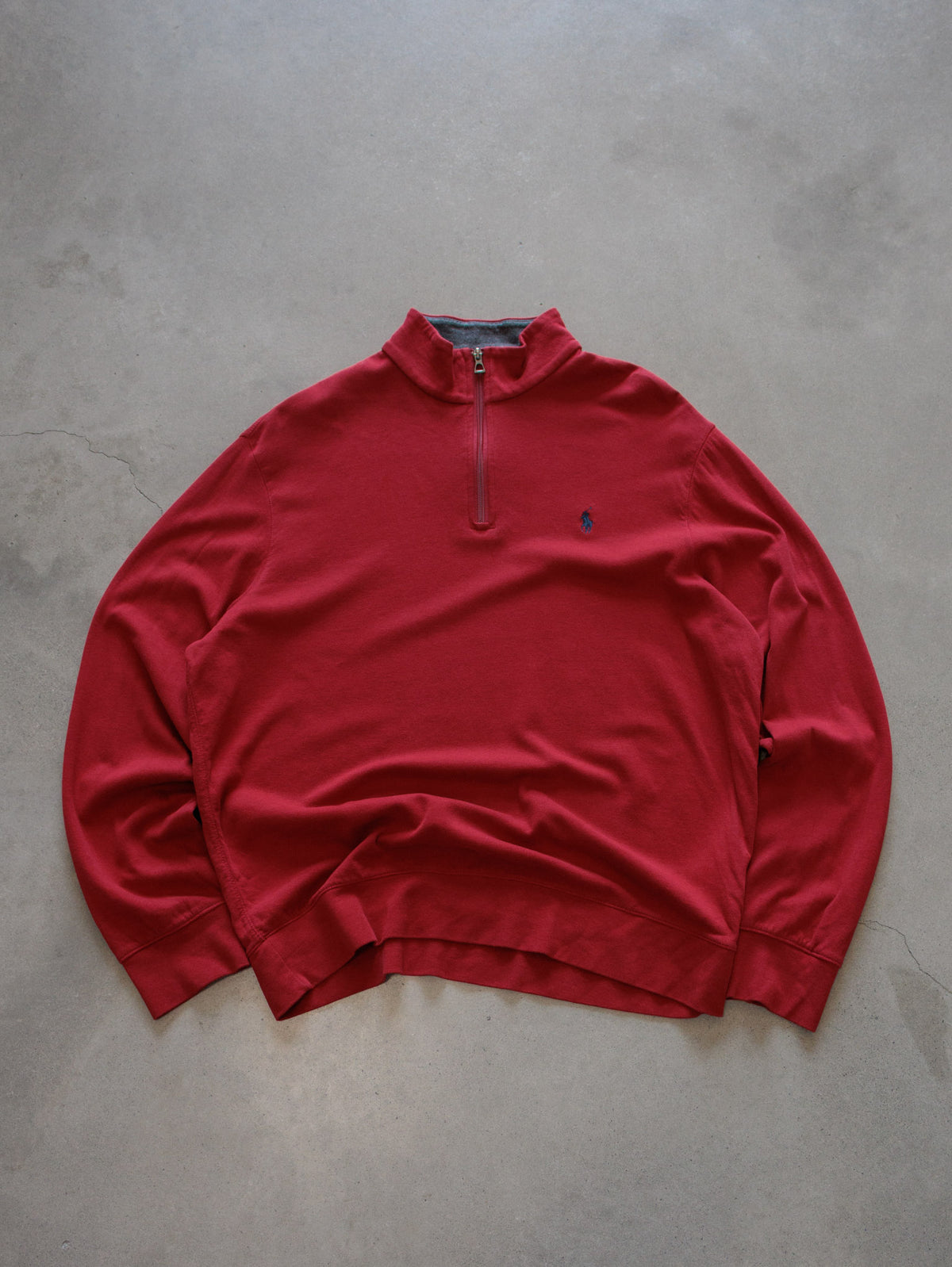 Vintage 00s Red Polo Ralph Lauren Quarter Zip (L)