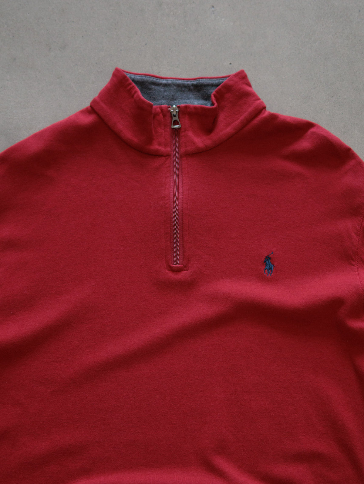 Vintage 00s Red Polo Ralph Lauren Quarter Zip (L)