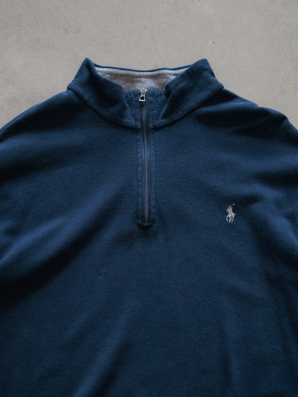 Vintage 00s Navy Polo Ralph Lauren Fleece Quarter Zip (XL)