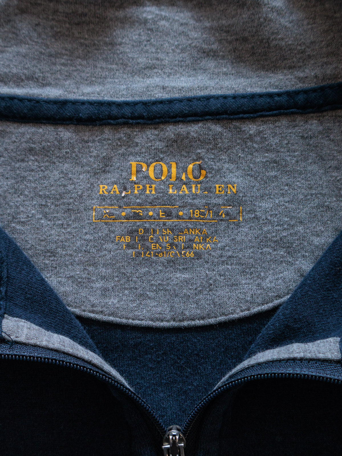 Vintage 00s Navy Polo Ralph Lauren Fleece Quarter Zip (XL)
