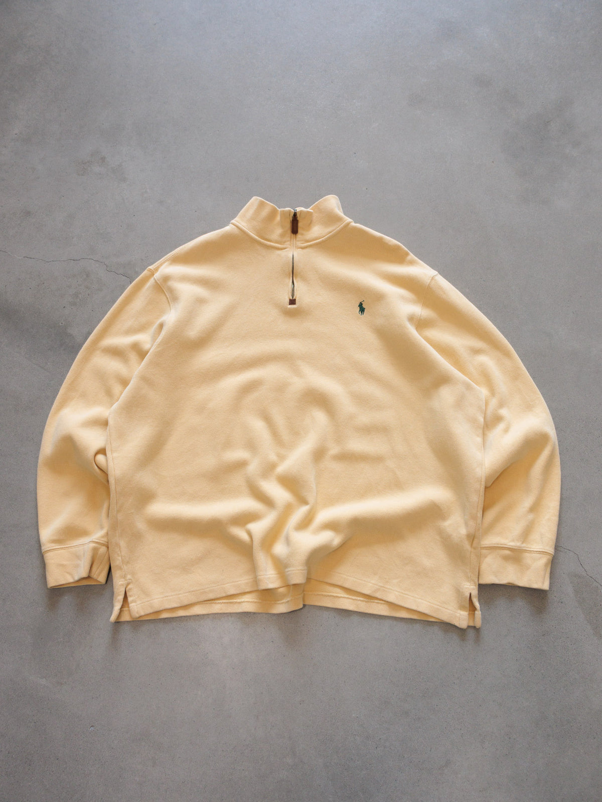 Vintage Yellow Polo Ralph Lauren Quarter Zip (2XL)