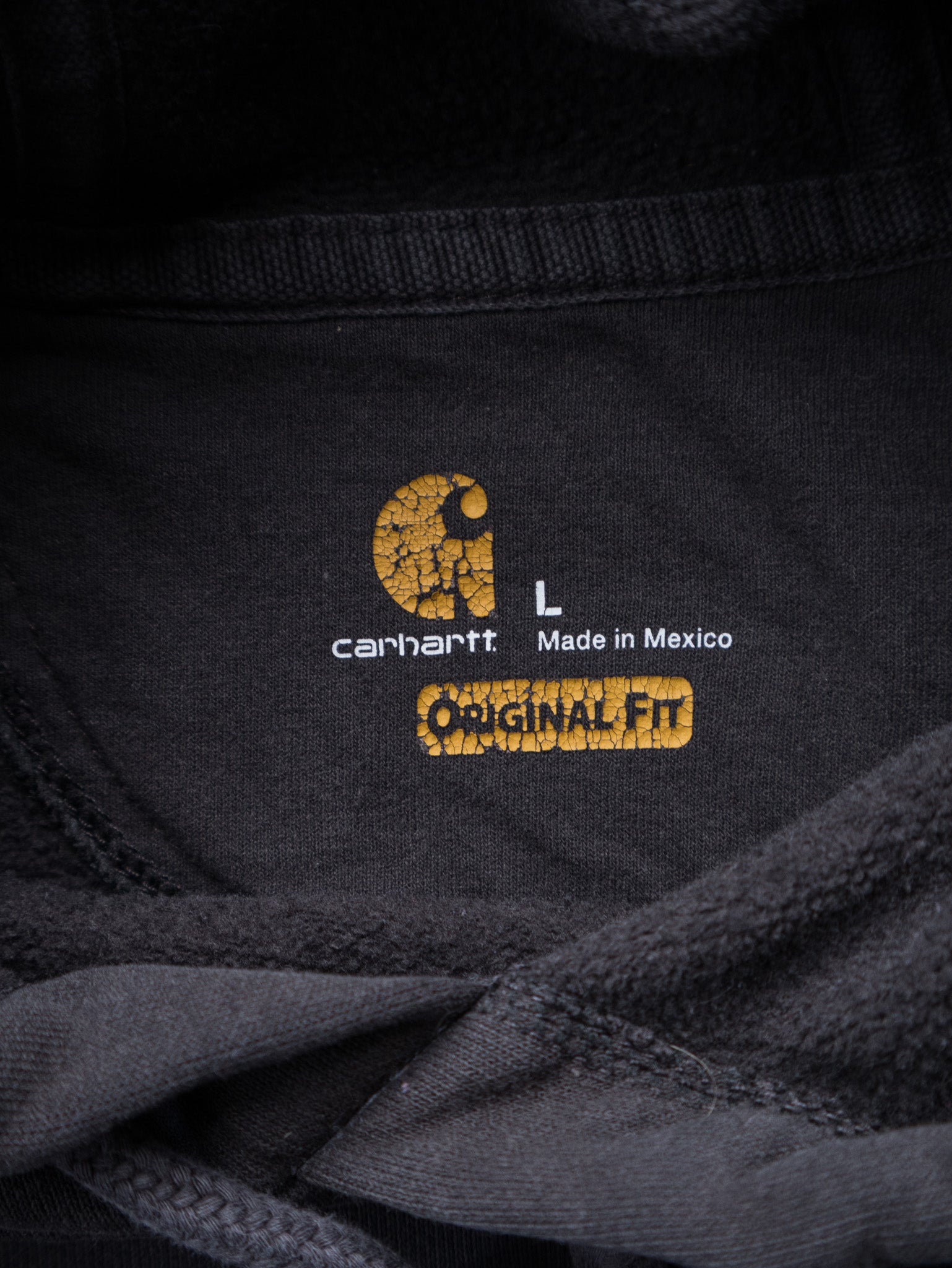 Vintage Faded Black Carhartt Hoodie (L)