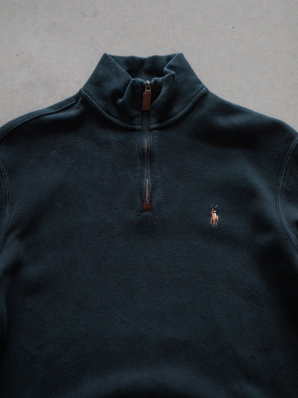 Vintage Green Polo Ralph Lauren Knit Quarter Zip (S)
