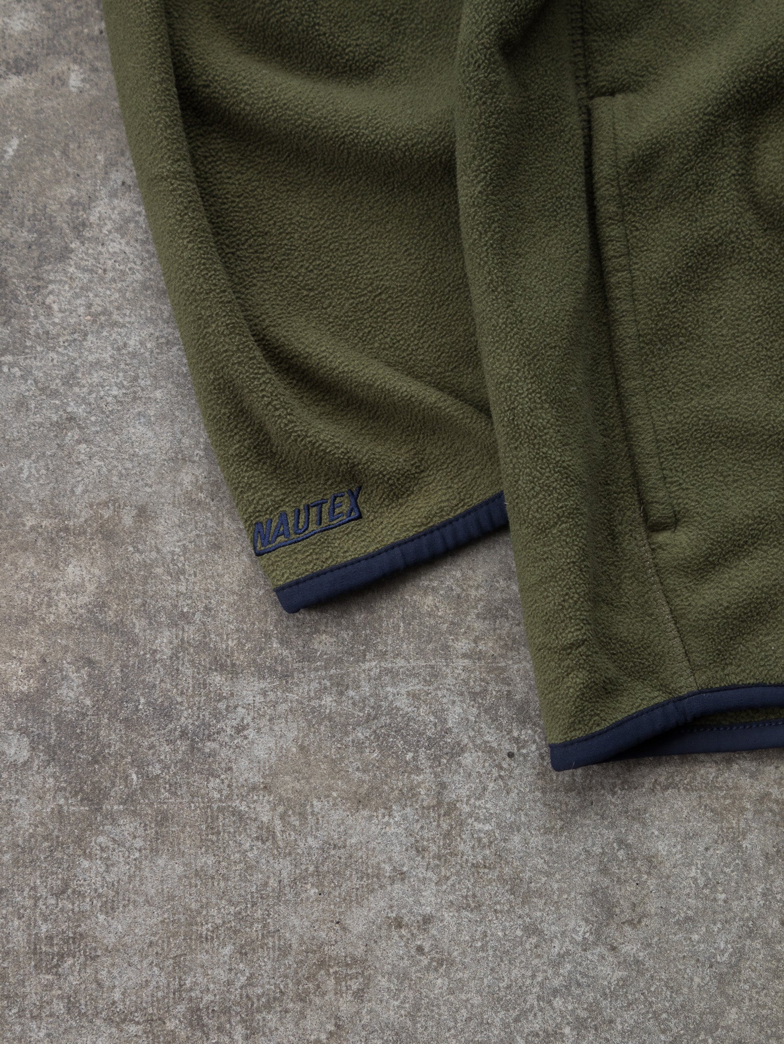 Vintage 00s Olive Nautica Competition Nautex Quarter Zip Fleece Sweatshirt (M)