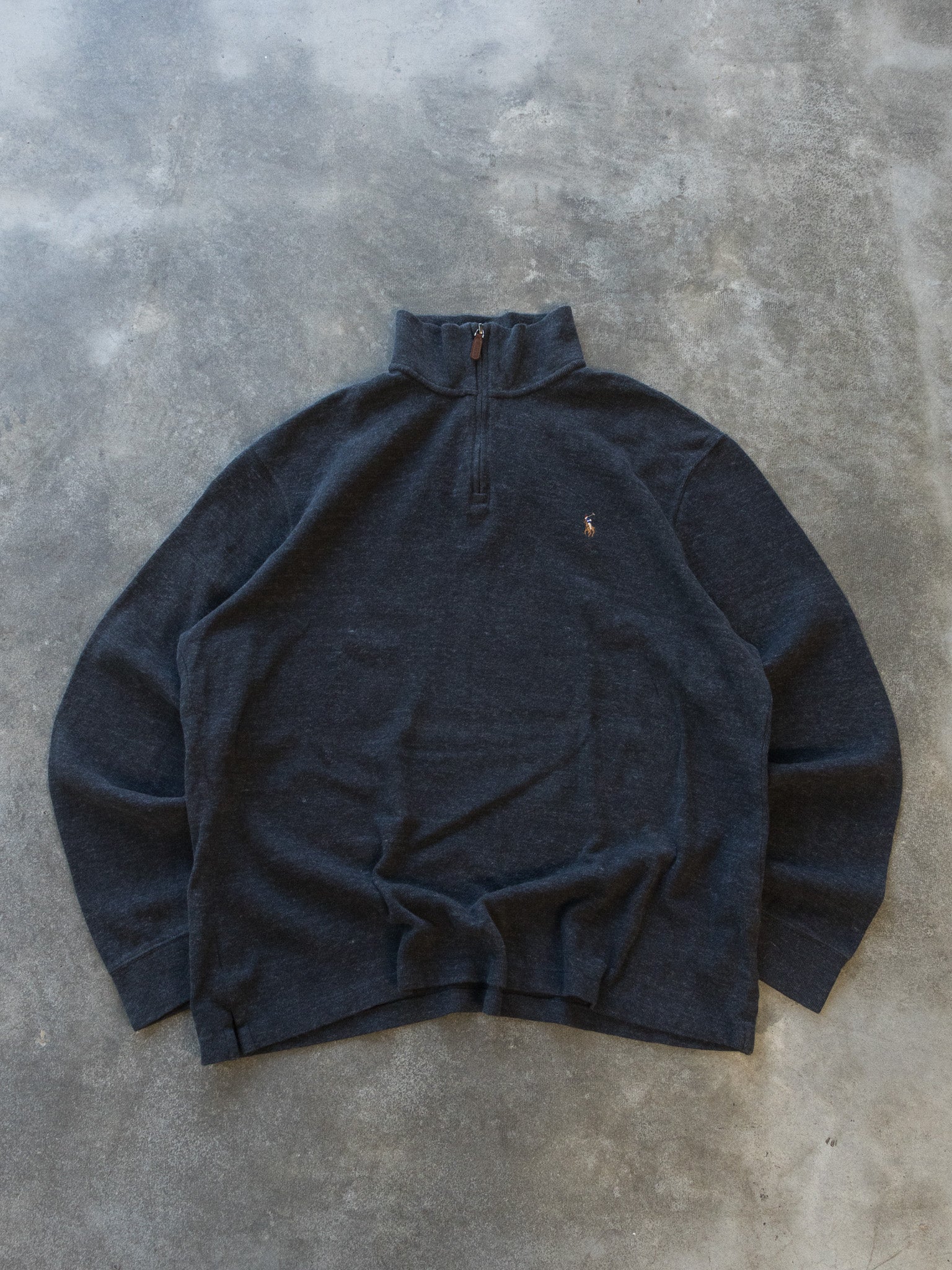 Vintage Charcoal Polo Ralph Lauren Quarter Zip (XL)
