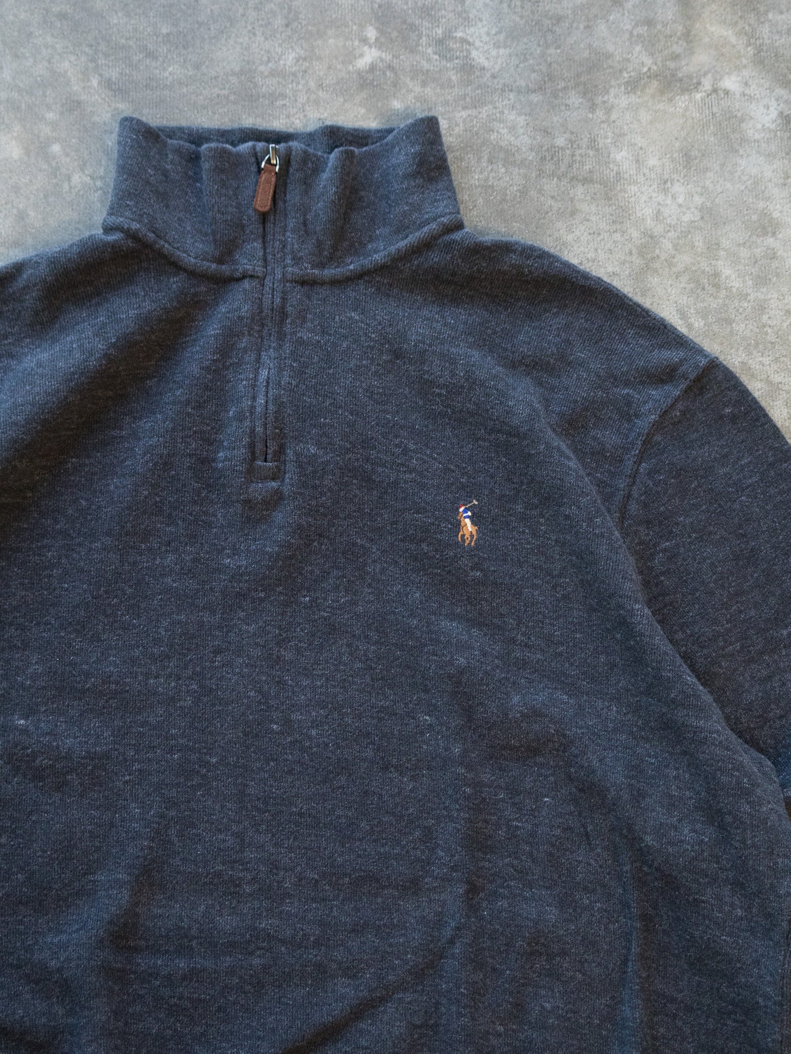 Vintage Charcoal Polo Ralph Lauren Quarter Zip (XL)