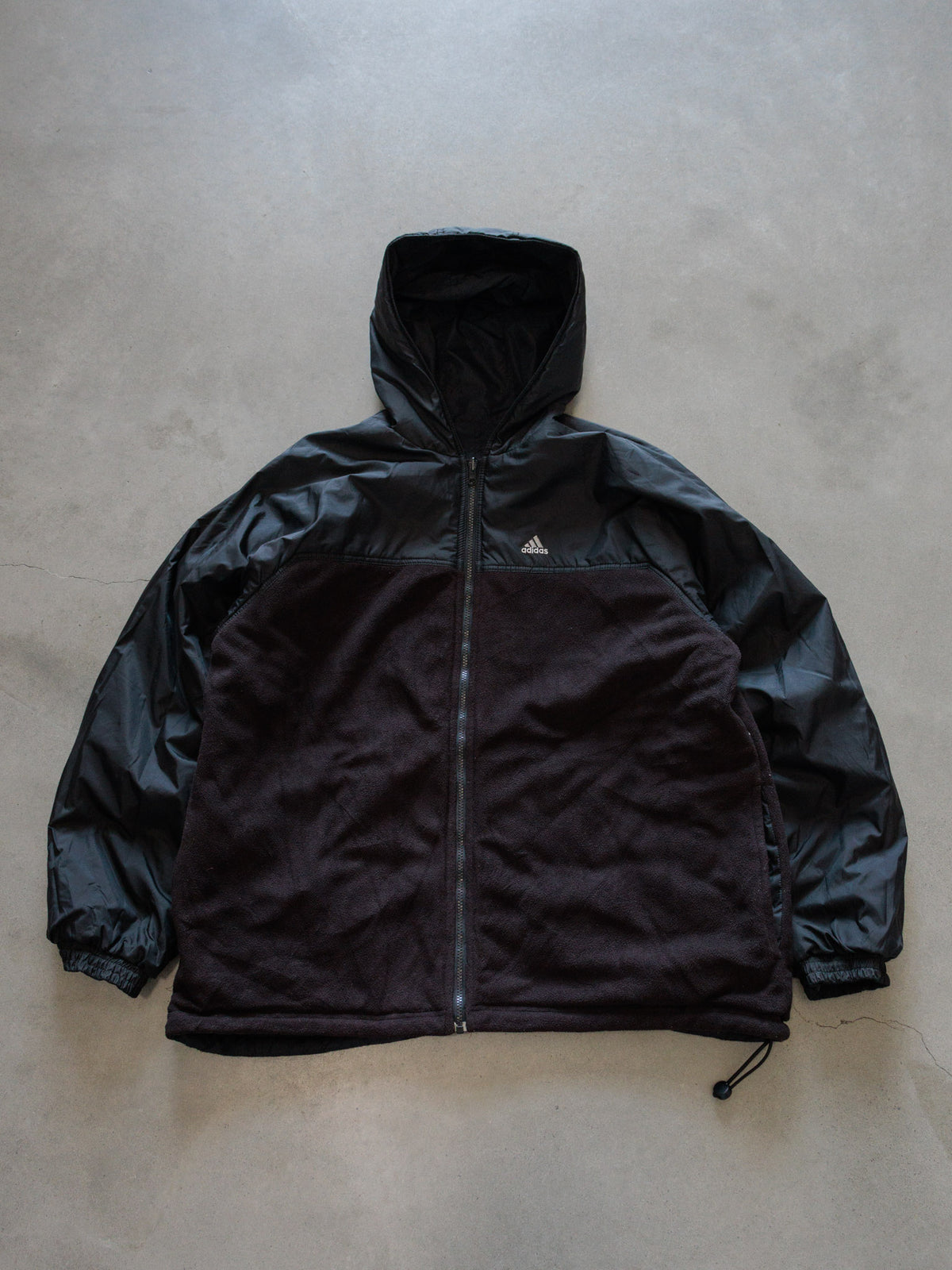 Vintage Black & Brown Adidas Reversible Fleece Jacket (-)