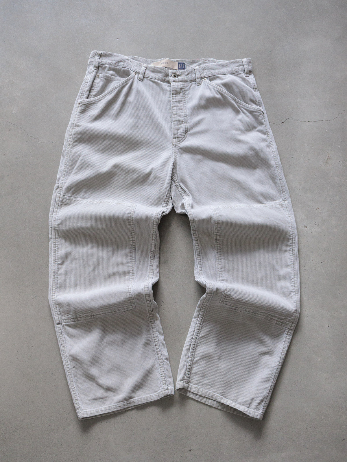 Vintage 00s Grey Gap Miner Double Knee Carpenter Pants (W38)