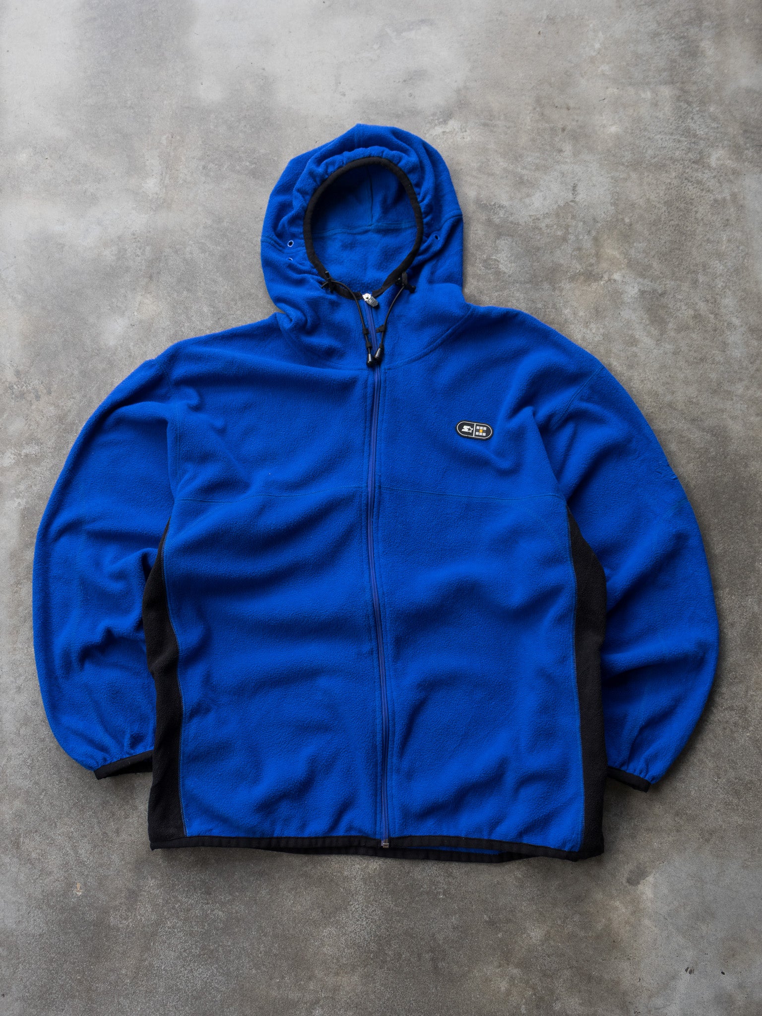 Vintage 00s Blue Starter Zip Fleece Hoodie (L)