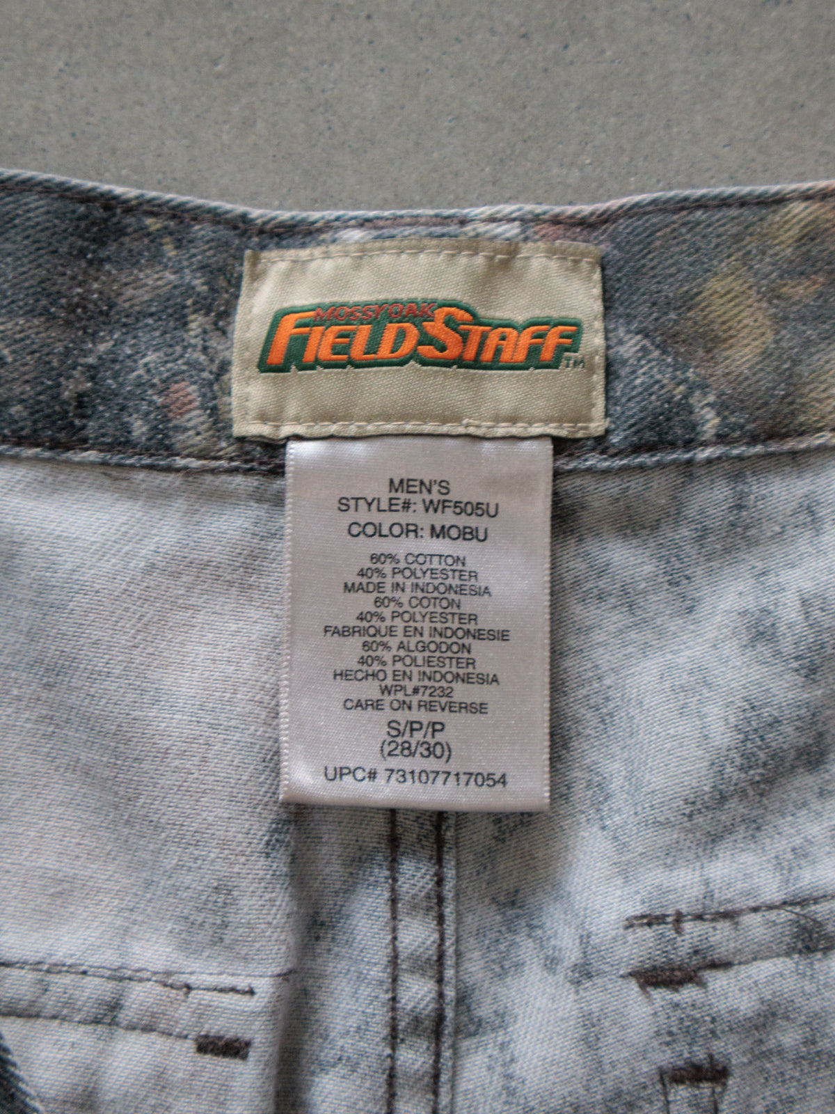 Vintage 00s Brown Mossy Oak Camo Denim Cargo Pants (W28)
