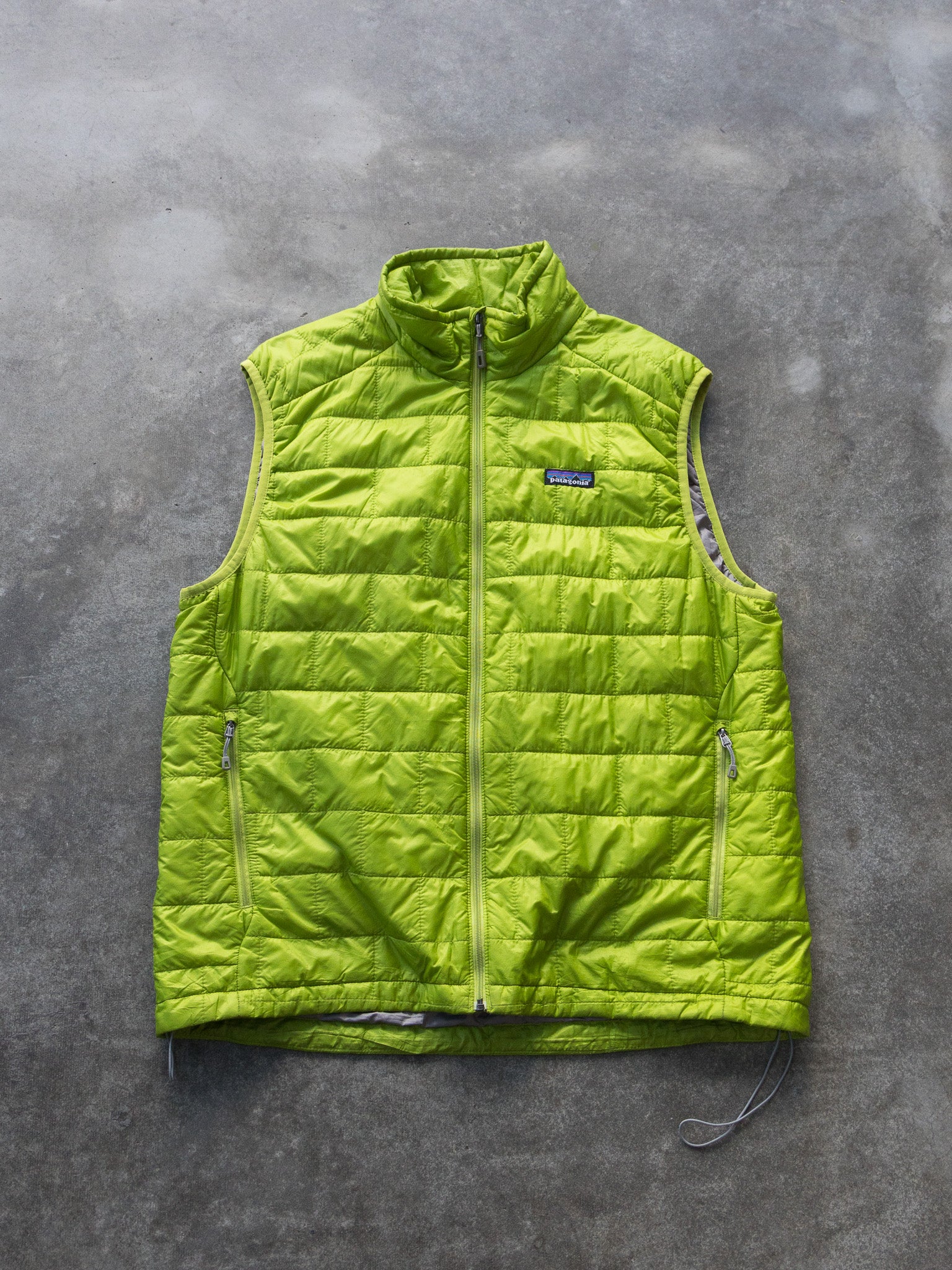 Vintage Lime Green Patagonia Puffer Vest (L)