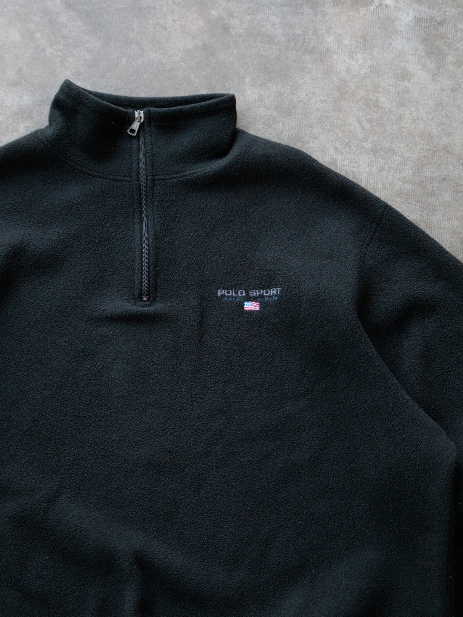 Vintage 90s Black Polo Sport Fleece Sweatshirt (XL)