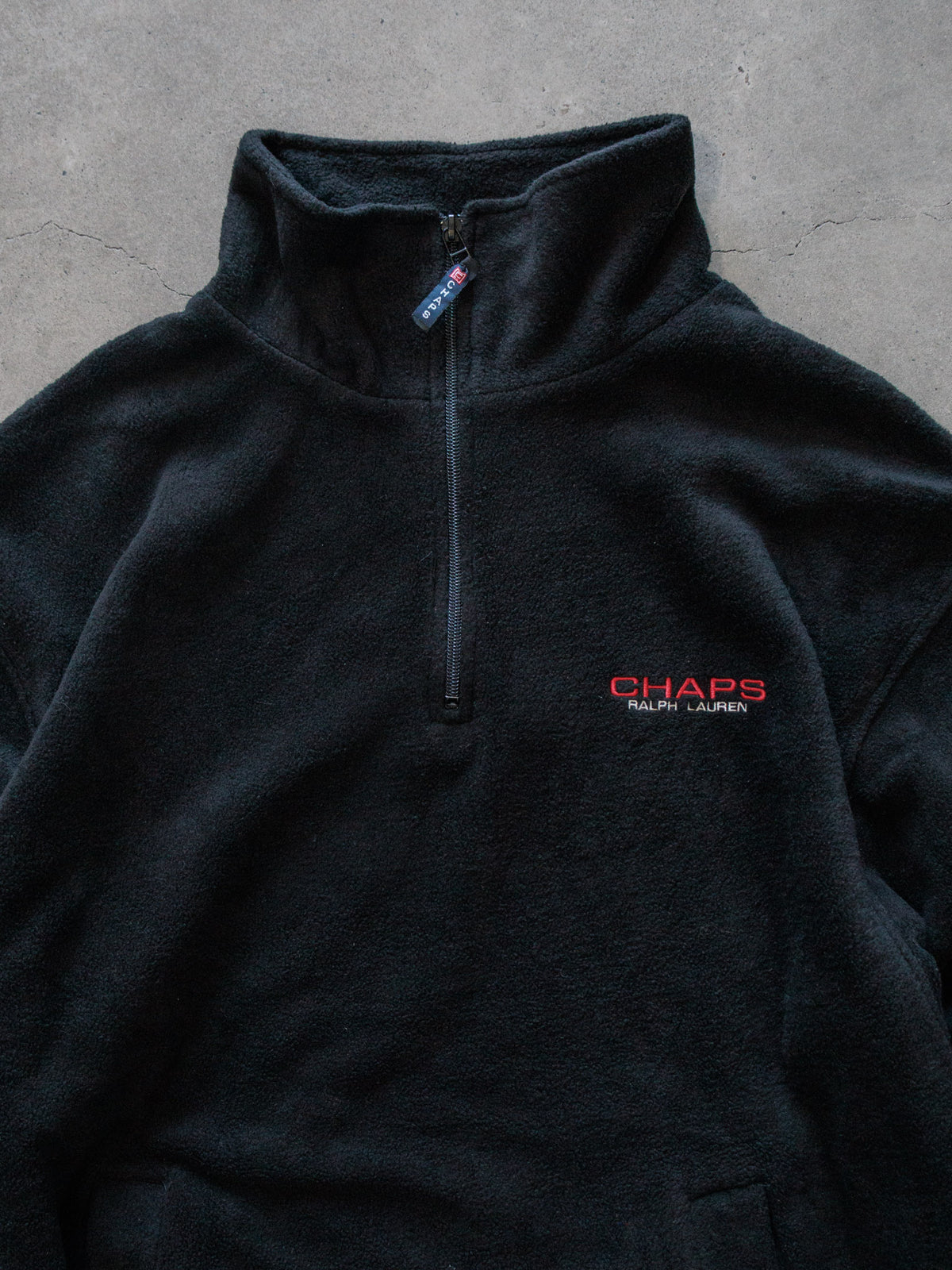 Vintage 00s Black Chaps Ralph Lauren Fleece Quarter Zip (L)